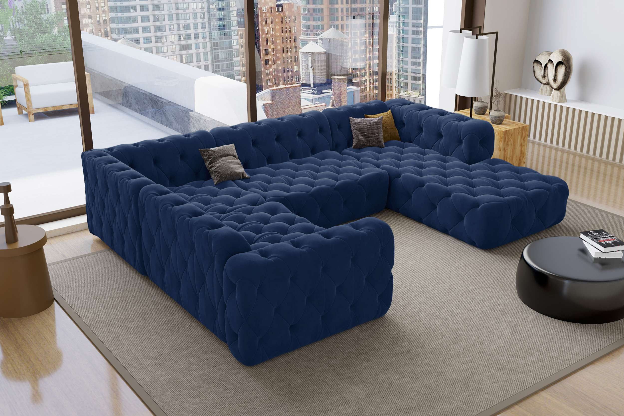 Sofa Dreams Wohnlandschaft Wohnlandschaft Menorca U Form Stoffsofa, Wohnlandschaft, U-Form, Polster Couch in U-Form, 3 Zierkissen inklusive