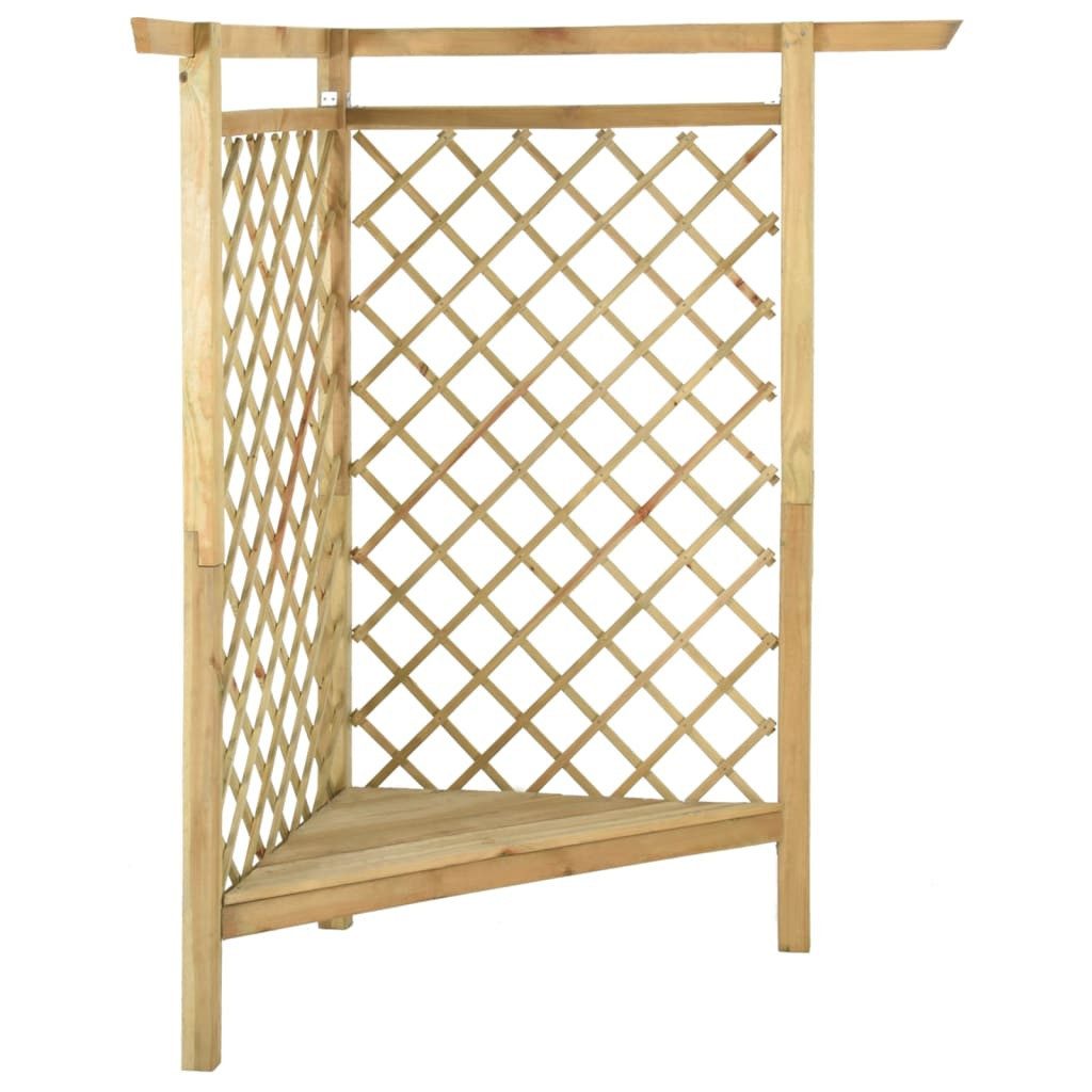 vidaXL Pergola, Eckpergola mit Bank 166x81x174 cm Kiefernholz Imprägniert