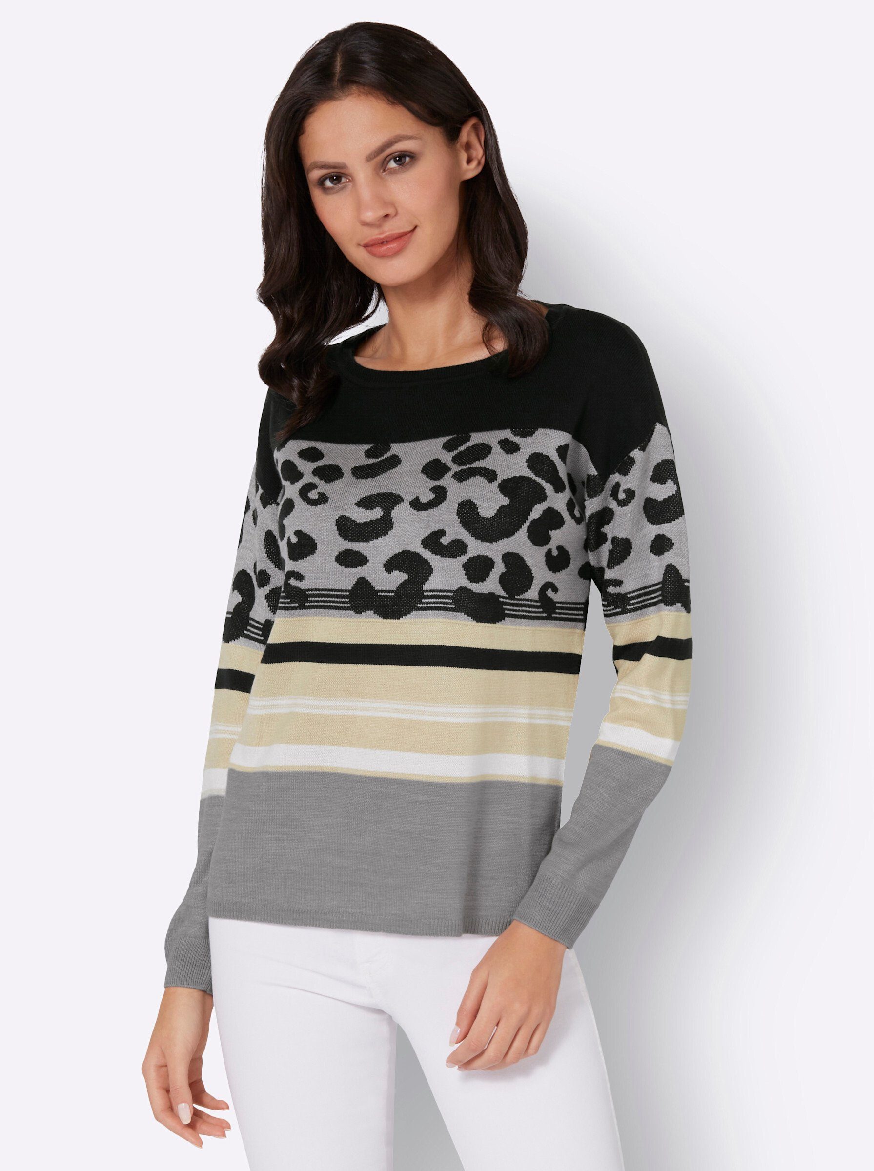 Sieh an! Strickpullover Rundhalspullover . günstig online kaufen