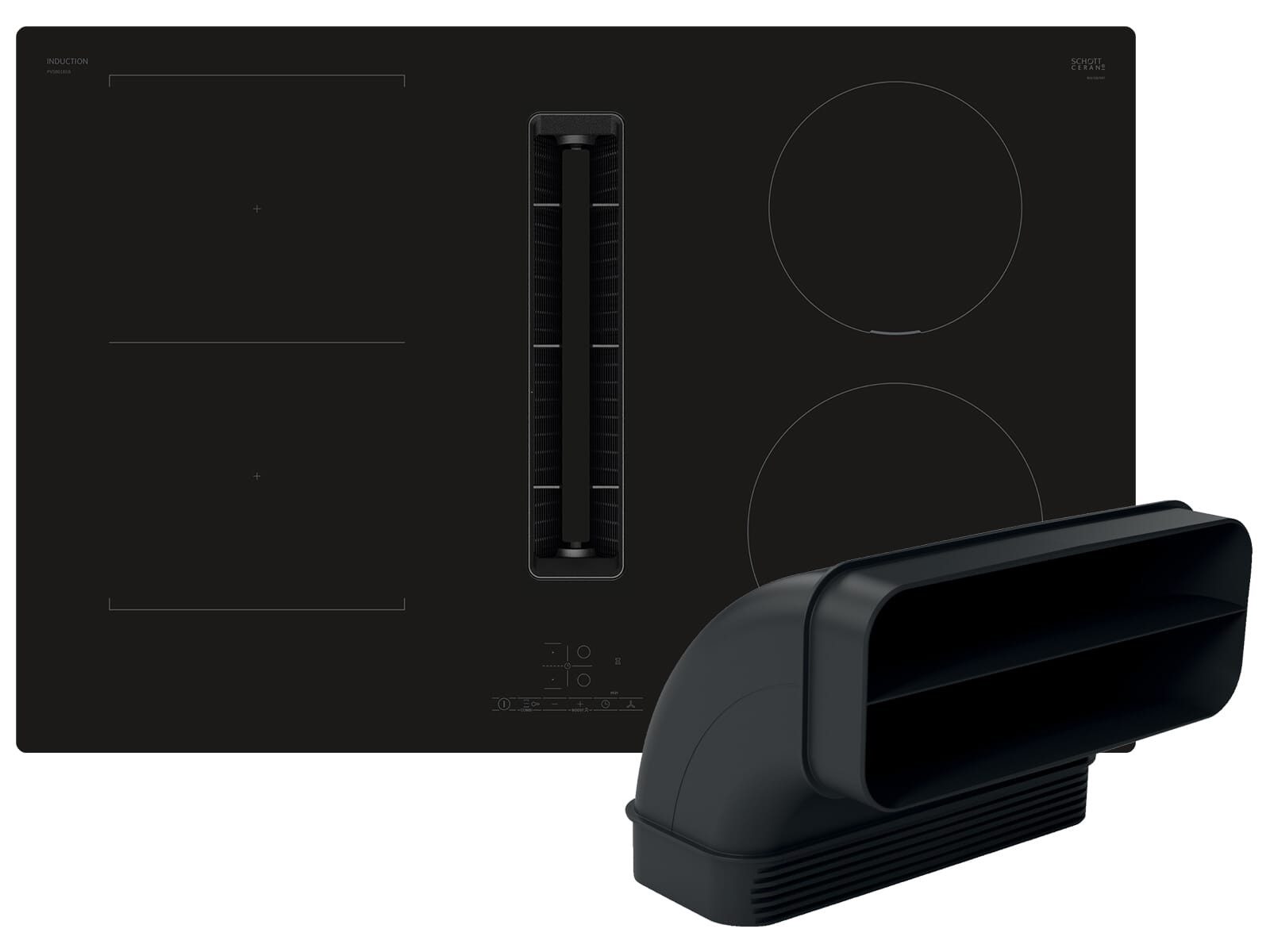 BOSCH Kochfeld mit Dunstabzug PVS801GA7, Timer, TouchControl-Bedienung