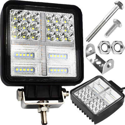 Retoo LED Arbeitsleuchte LED Arbeitsscheinwerfer Werkstattlampe 12V KFZ geschützt Offroad 48W, Halogen, Neutralweiss, LED-Qualität, 12-V-/24-V-Stromversorgung, Langlebiger Kunststoff