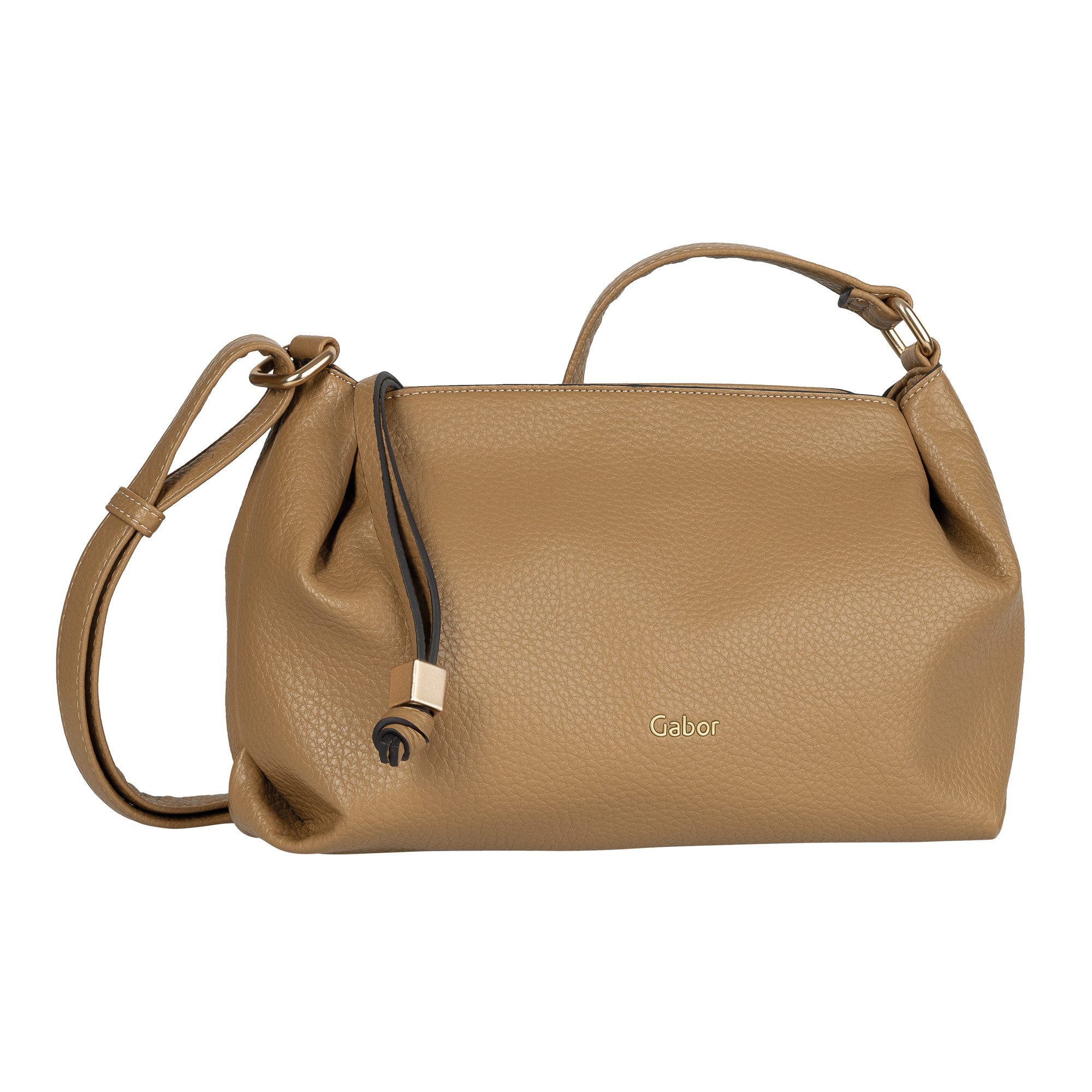 Gabor Umhängetasche Telia, dezente Falten, eleganter Reißverschlusszipper mit goldenem Zierkubus