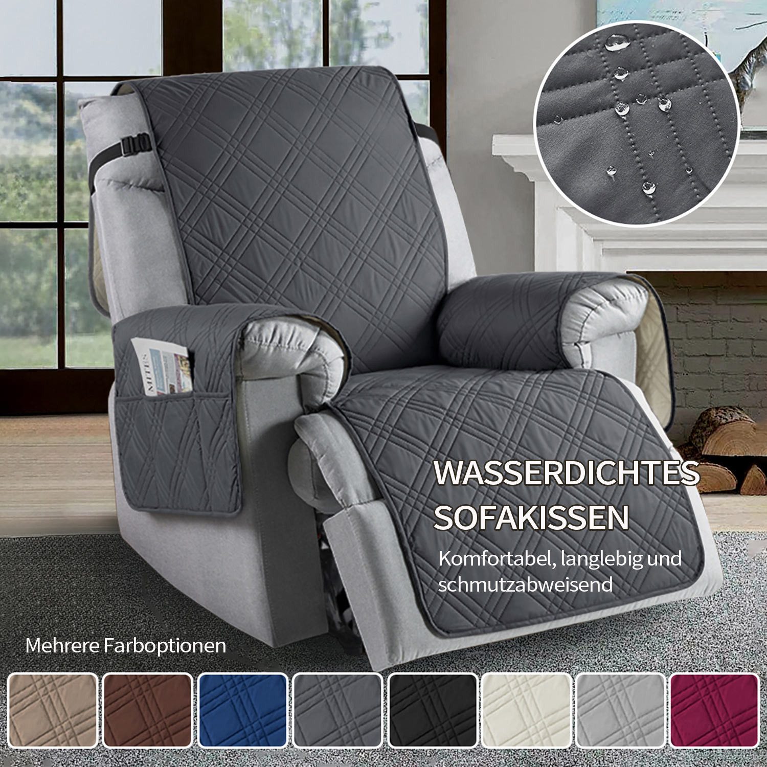Refttenw Sesselschoner Sesselschonbezug Anti-Rutsch Sesselauflage 230cm günstig online kaufen
