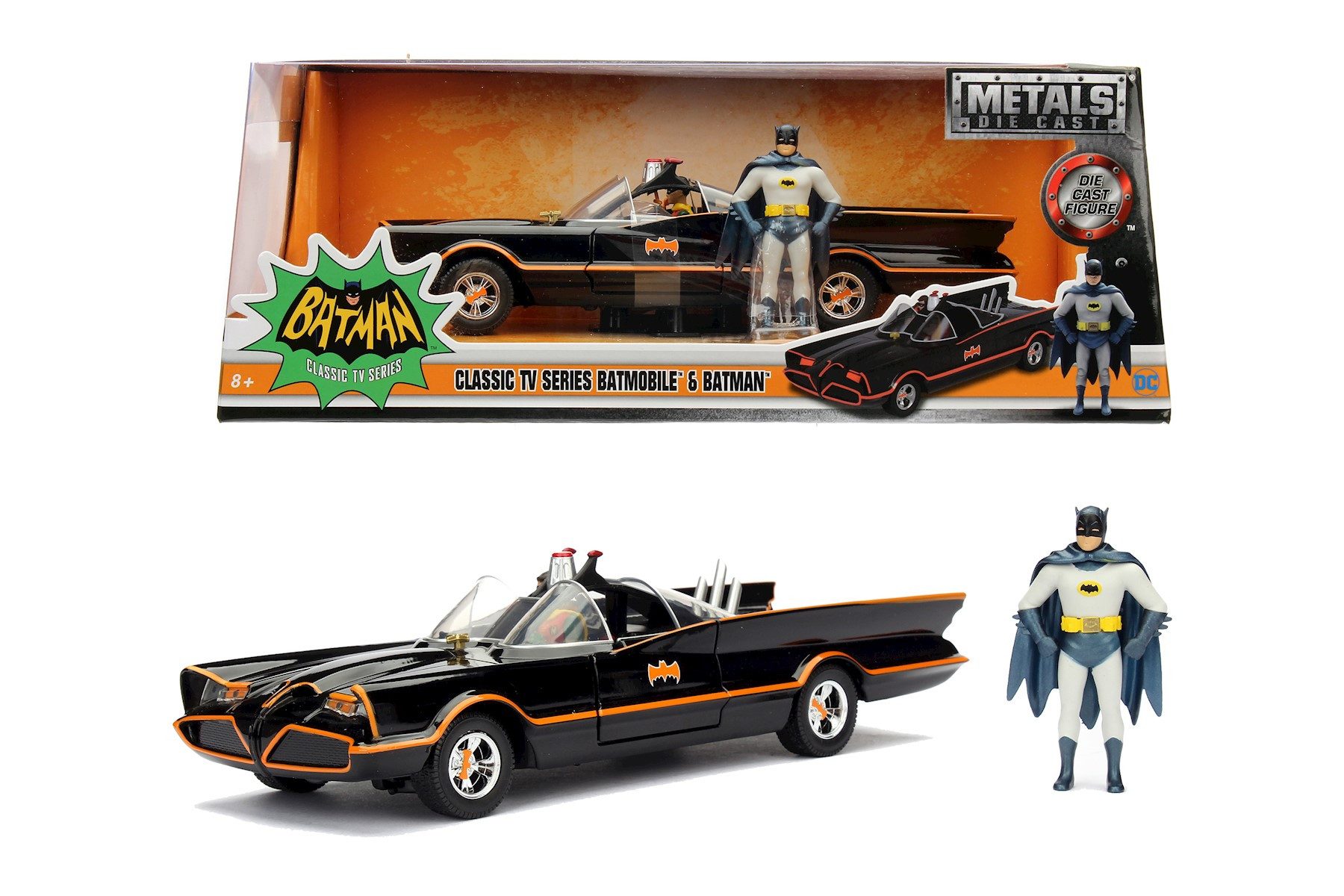 Modellauto Jadatoys Modellauto Batman 1966 Classic Batmobile 1:24 Modellauto