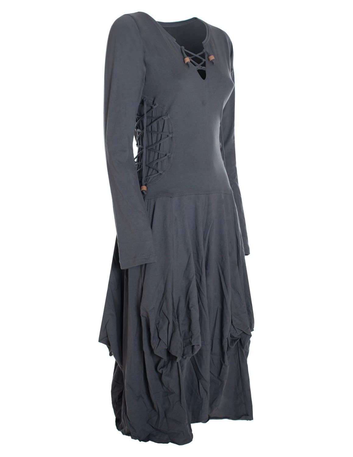 Vishes Midikleid Langes Langarm Bio Ballonkleid günstig online kaufen