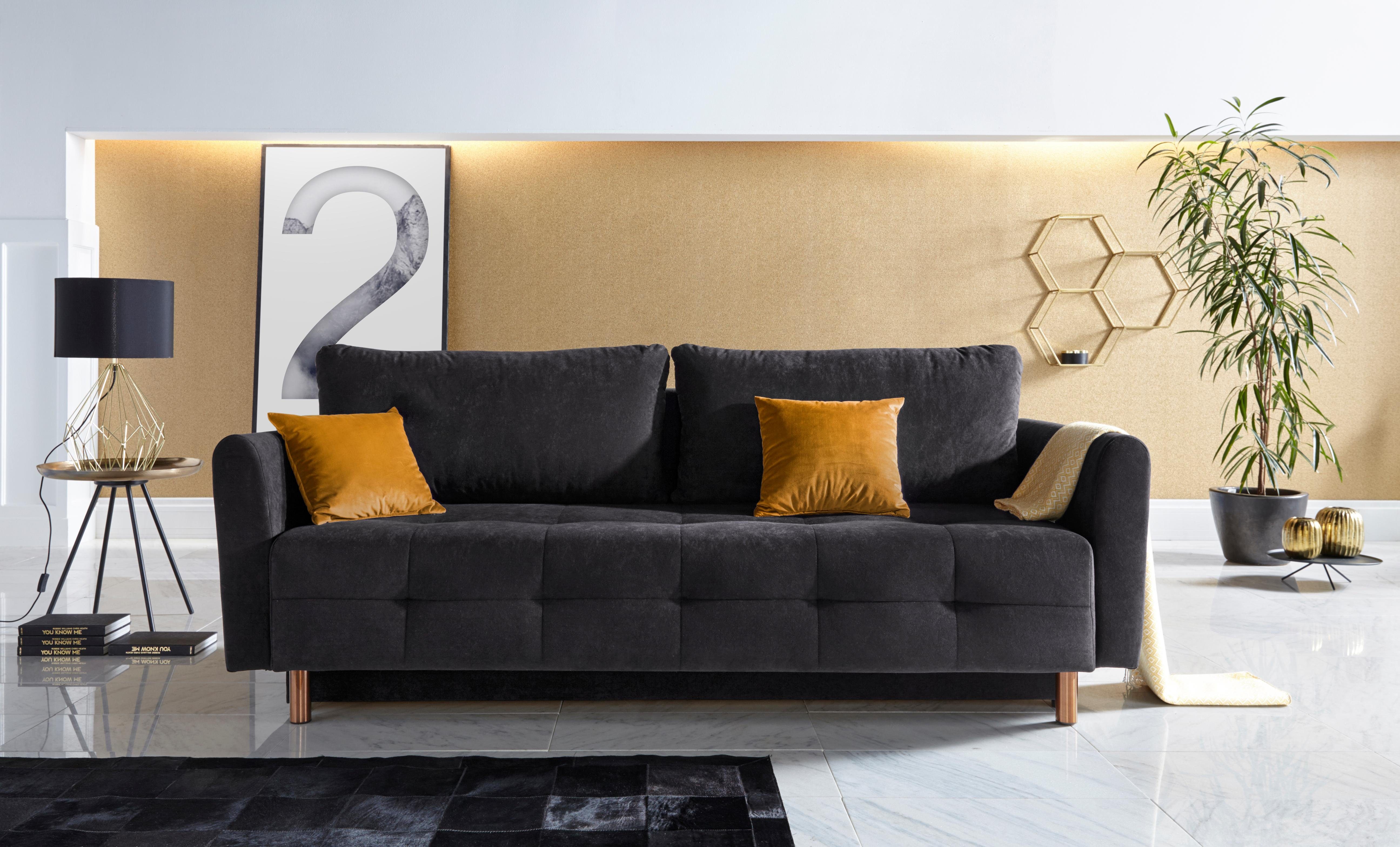 INOSIGN Schlafsofa Nordic, mit Federkern und Metallbeinen, Steppung im Sitz günstig online kaufen