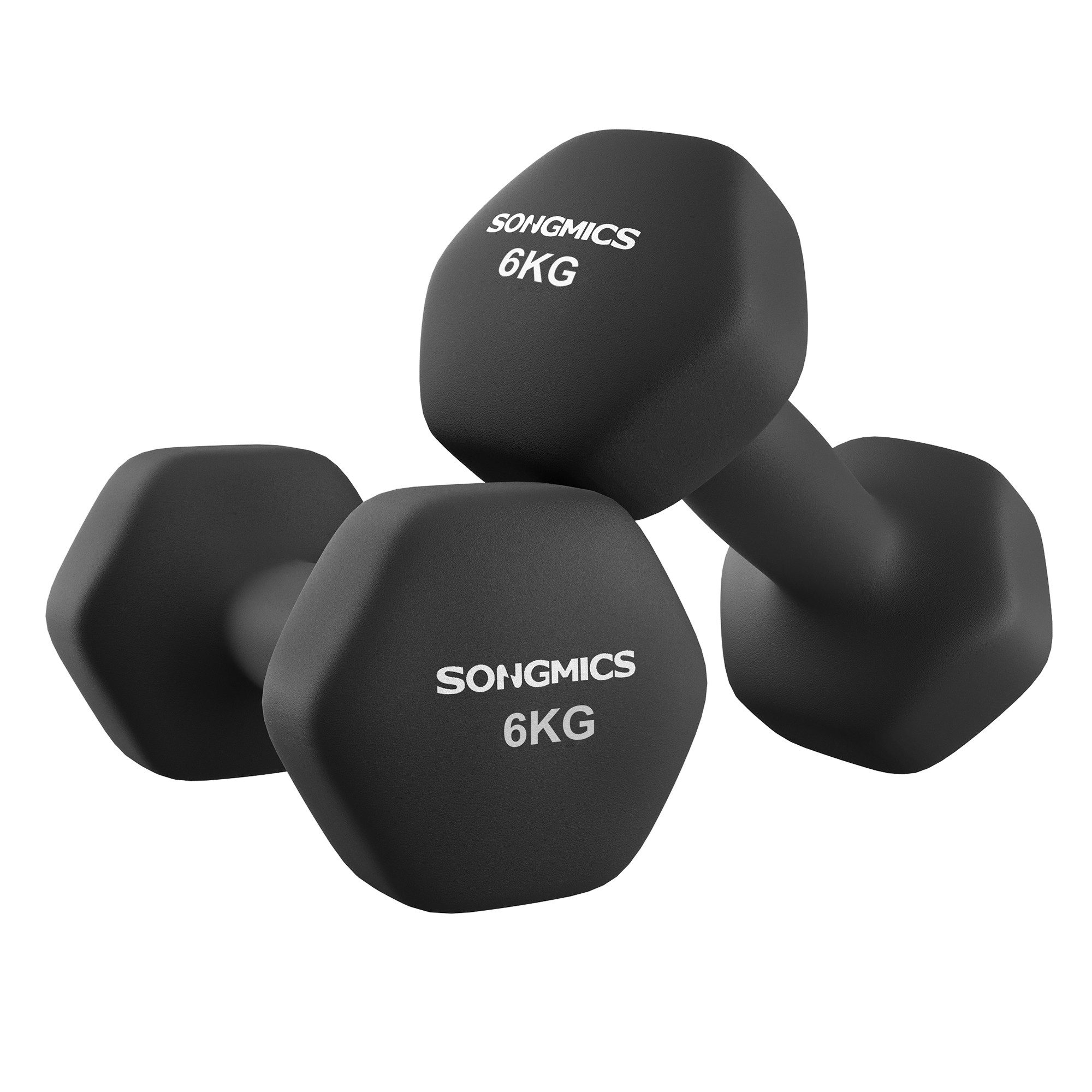 SONGMICS Hantel-Set 12KG-20KG 2er Set Kurzhanteln, Hexagon, Neopren-Beschichtung, Krafttraining, Workout, Fitnesstraining, für Zuhause