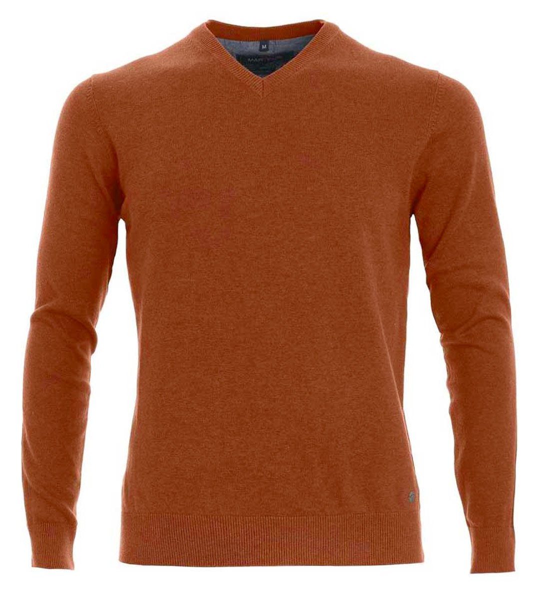 V-Ausschnitt-Pullover Pullover - Casual Fit - V-Ausschnitt - Einfarbig - Rostbraun