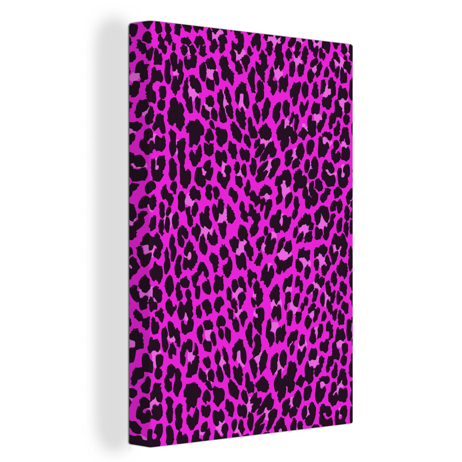 OneMillionCanvasses® Leinwandbild Leopard - Pelz - Rosa, (1 St), Leinwandbild fertig bespannt inkl. Zackenaufhänger, Gemälde, 20x30 cm