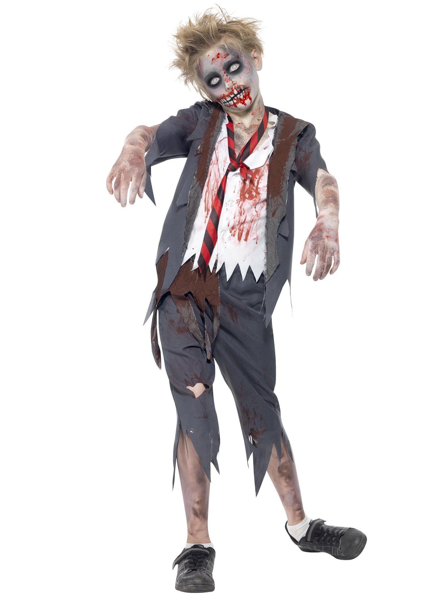 Smiffys Zombie-Kostüm Zombie Schuljunge - Halloween Kostüm Kinder Junge
