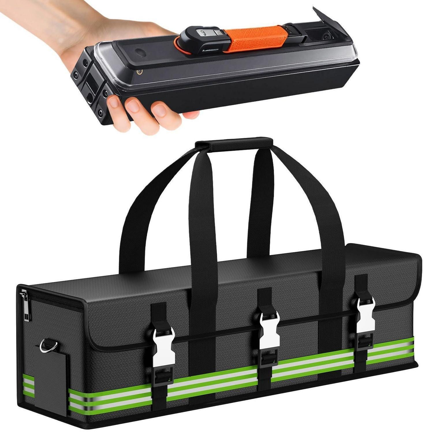 LuxusKollektion Akku-Schutzhülle Akkutasche Ebike LiPo Feuerfest Brandschutz 50x16x16cm Schwarz