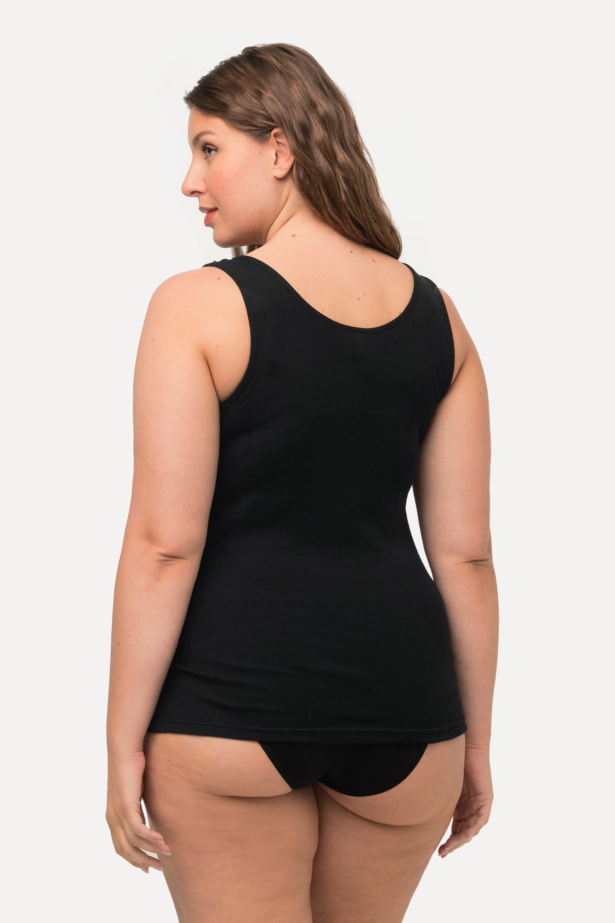 Ulla Popken Achselhemd Basic Top aus Baumwolle Unterhemd mit V-Ausschnitt