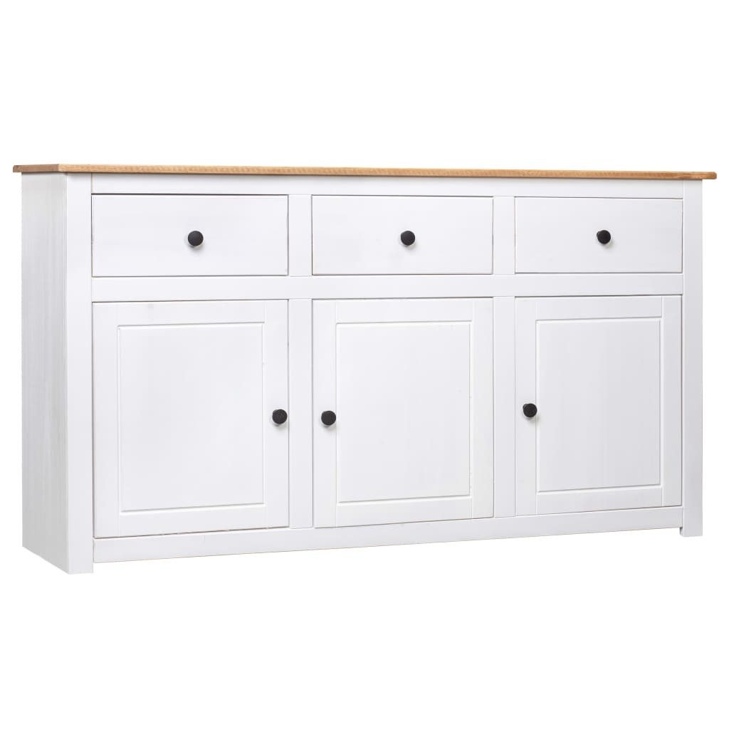 vidaXL Sideboard Sideboard Weiß 135x40x80 cm Kiefernholz Panama