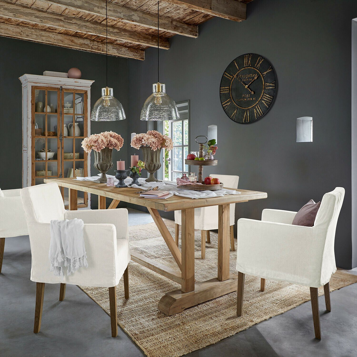 Mirabeau Esszimmerstuhl Stuhl Longhill weiß/braun