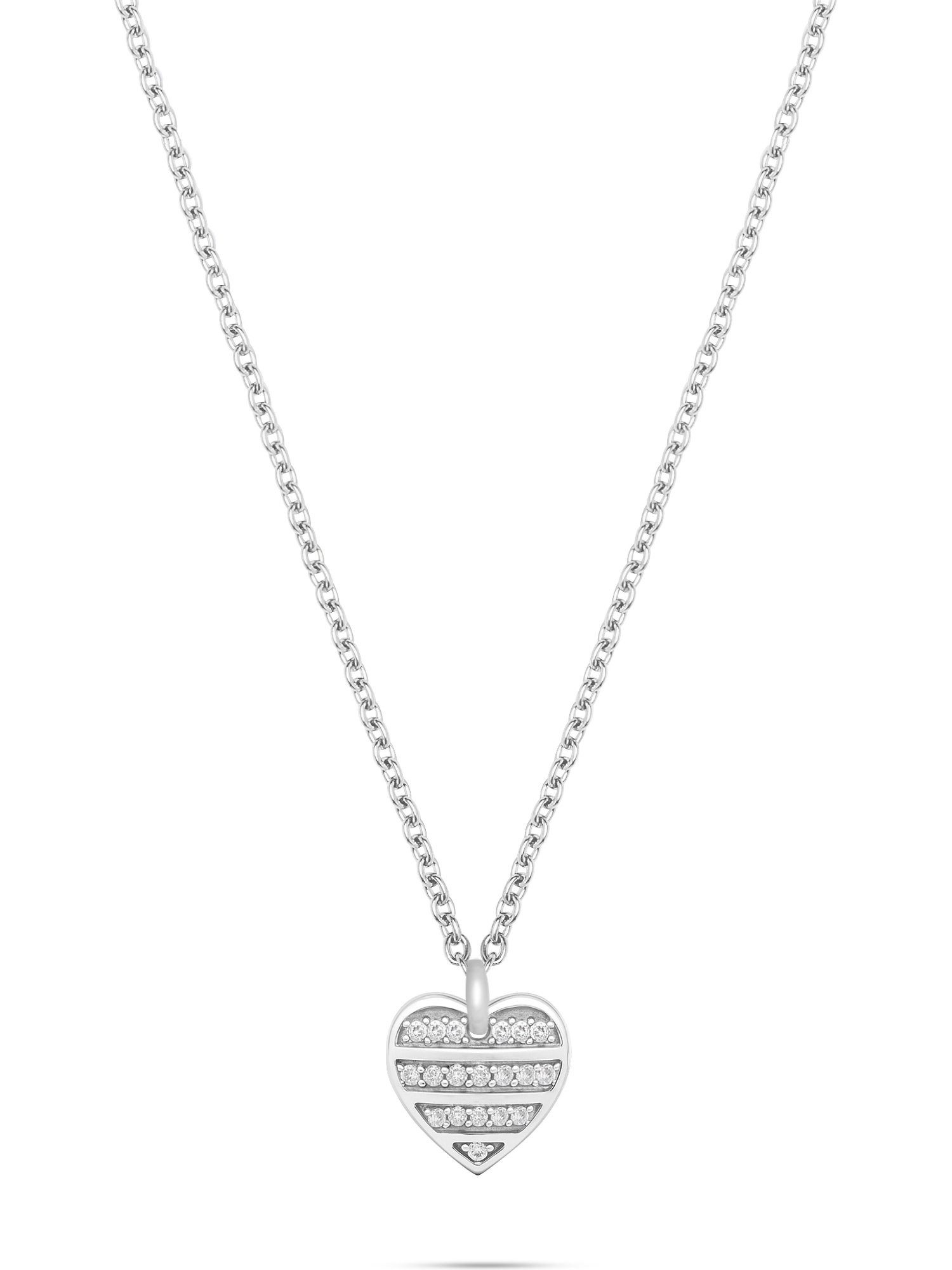 s.Oliver Silberkette S.Oliver Damen-Kette 925er Silber 18 Zirkonia Herz