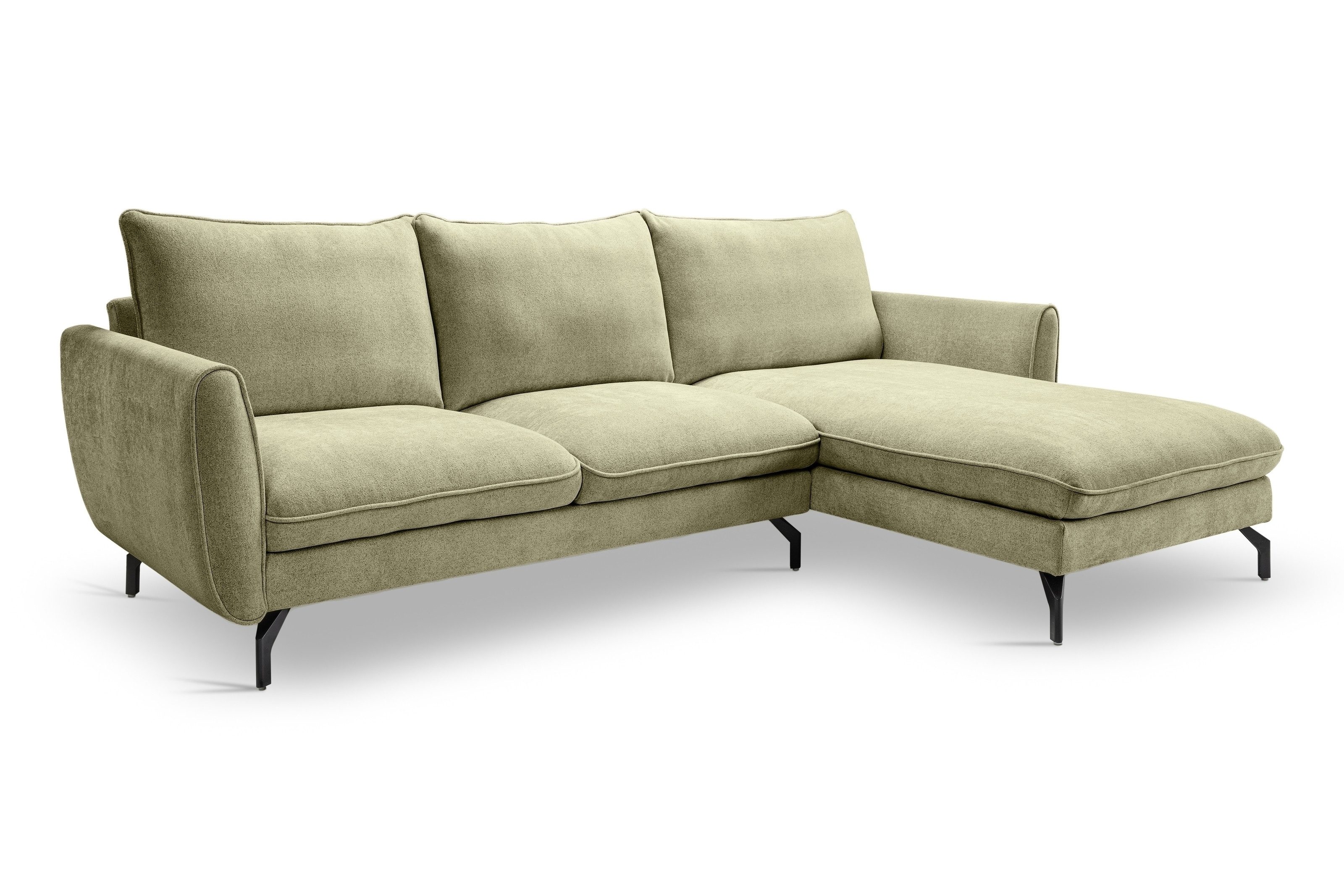 freiraum Ecksofa Ecksofa >Toronto< in smaragdgrün, Kleincord - 361x87x202cm (BxHxT), in grün, Webstoff - 259x87x165cm (BxHxT)