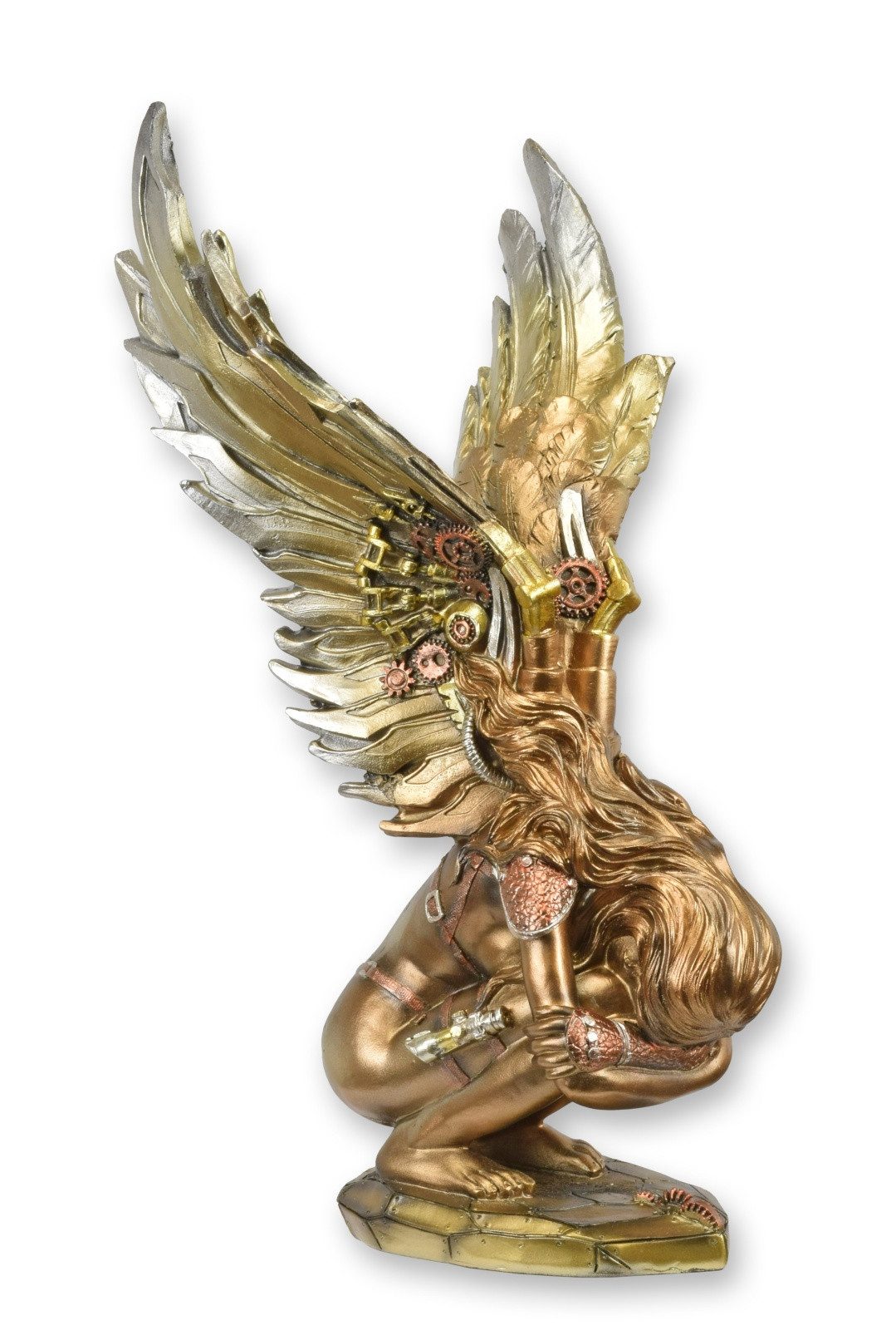 Dekoobjekt Steampunk-Figur Engel aus Kunstharz Replikat Retro Design Dekoration