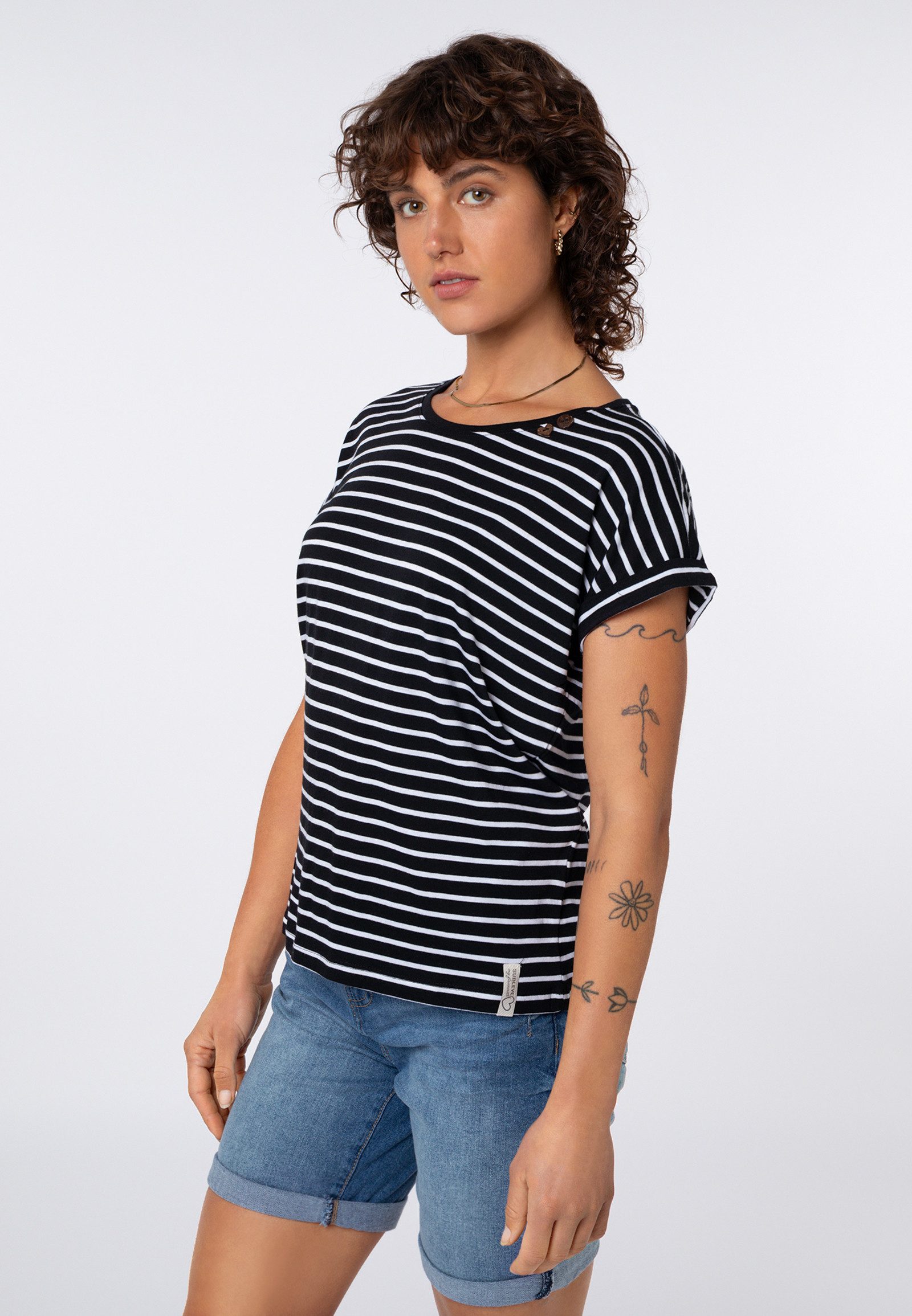 SUBLEVEL T-Shirt Damen Basic Shirt 2er Pack verschiedene Farben (2-tlg)