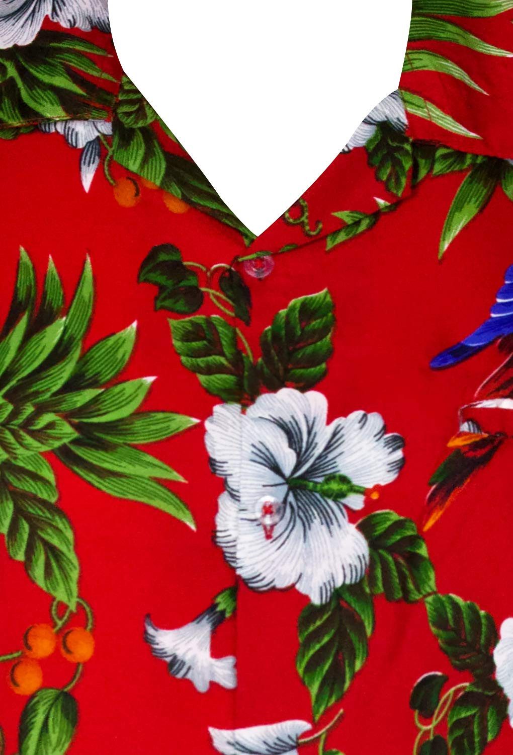 King Kameha Hawaiihemd Cherry Parrot Kids Funky Hawaii-Hemd Kinder Kurzarm Front-Tasche