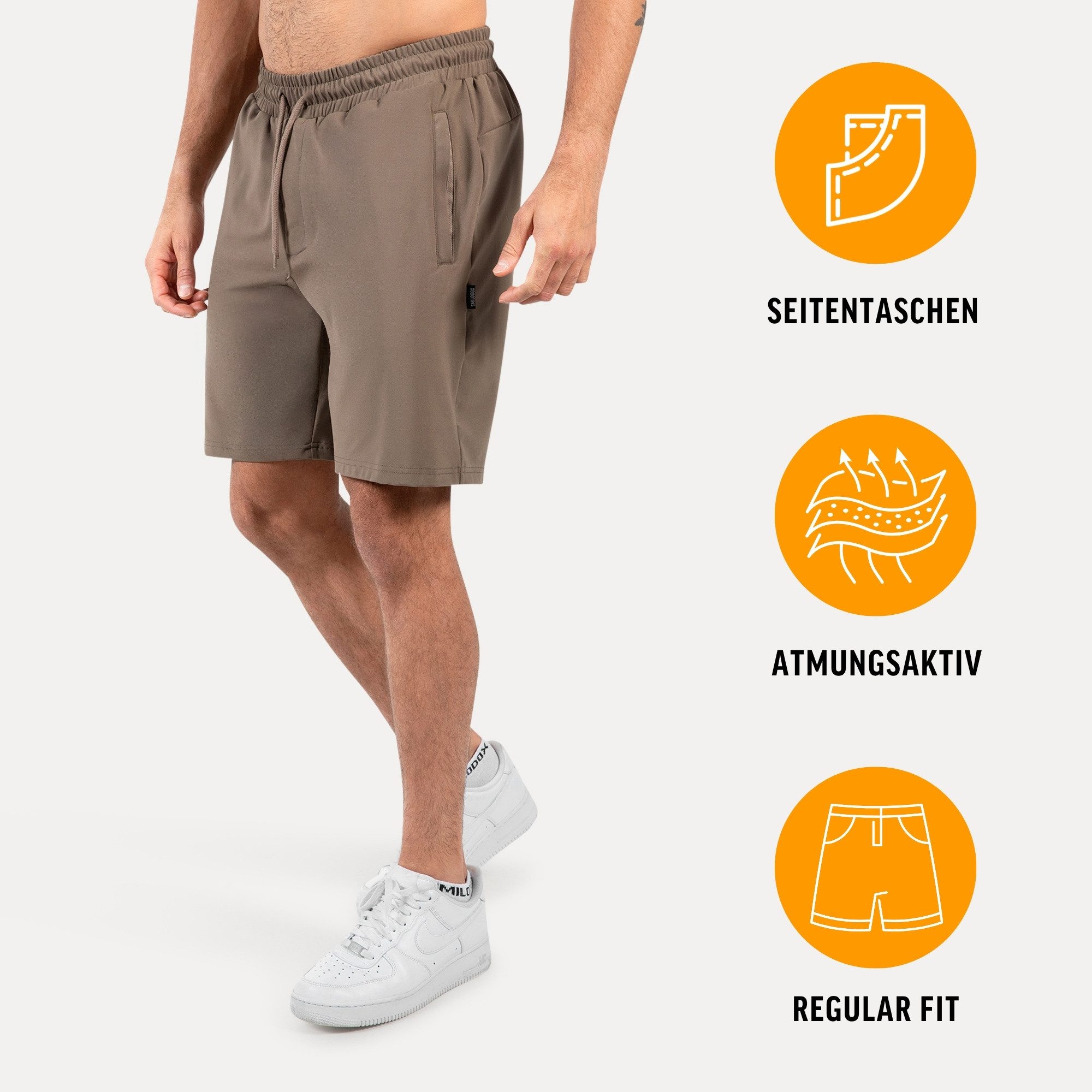 Smilodox Shorts Xion, Bequeme Sportshorts mit 3D Rubber Print, Training Hose elastischer Bund mit Kordelzug Hohe Bewegungsfreiheit Sport Alltag