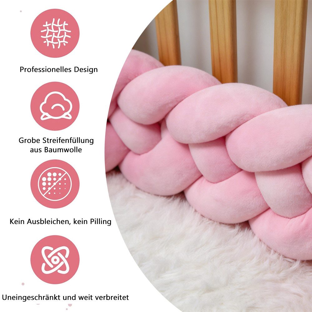 TUWENA Nestchenschlange Baby Nestchenschlange, Rundum-Schutz-Kissen,Ästhetik Geknotetes Kissen