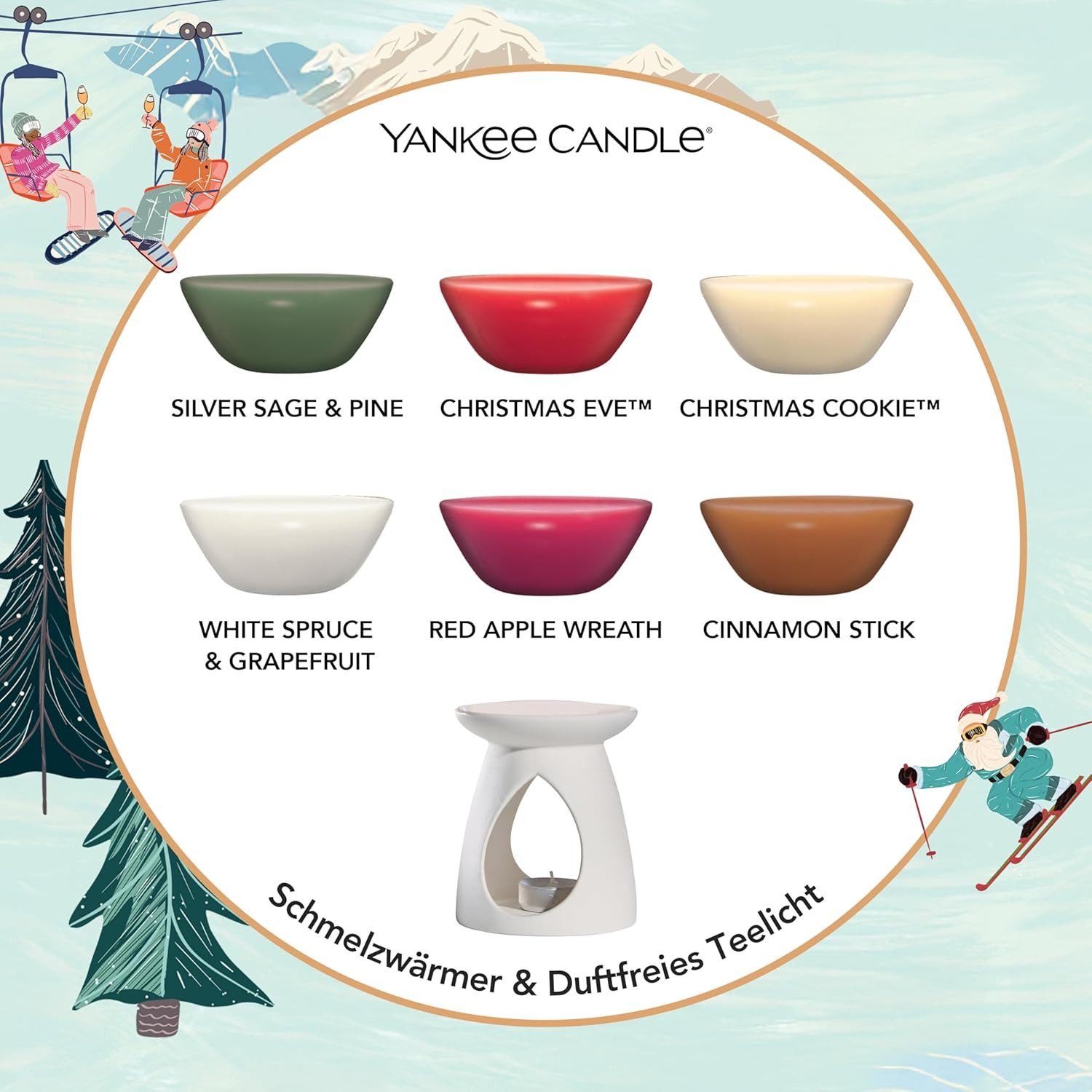 Yankee Candle Duftkerze Duftwachs-Geschenkset, 12 Duftwachse, 1 Warmer und 1 Teelicht (1-tlg)