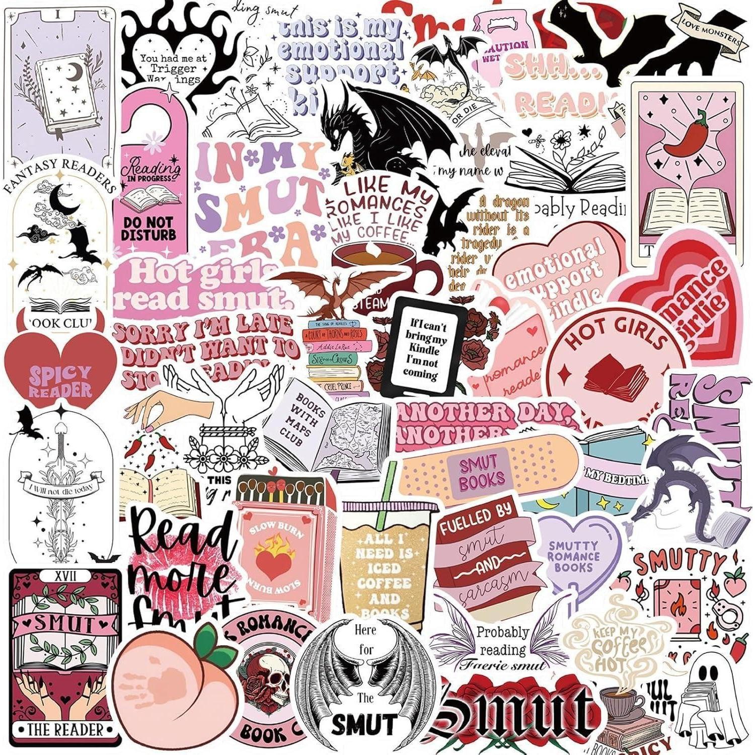 LuxusKollektion Laptop-Aufkleber Aufkleber Vinyl wasserfest Bücher Ästhetik smutty De-smutty Stickers