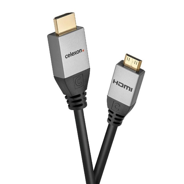 Celexon HDMI auf Mini HDMI Kabel mit Ethernet - 2.0a/b 4K 1 0m HDMI-Kabel (100 cm) Professional Line
