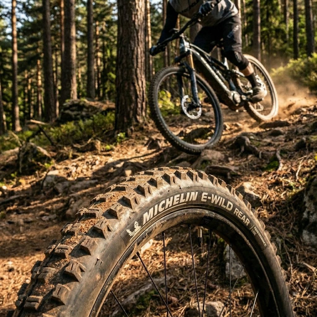 Michelin Fahrradreifen Michelin E-WILD REAR Performance Line 70-584 Schwarz - E-MTB Faltreife