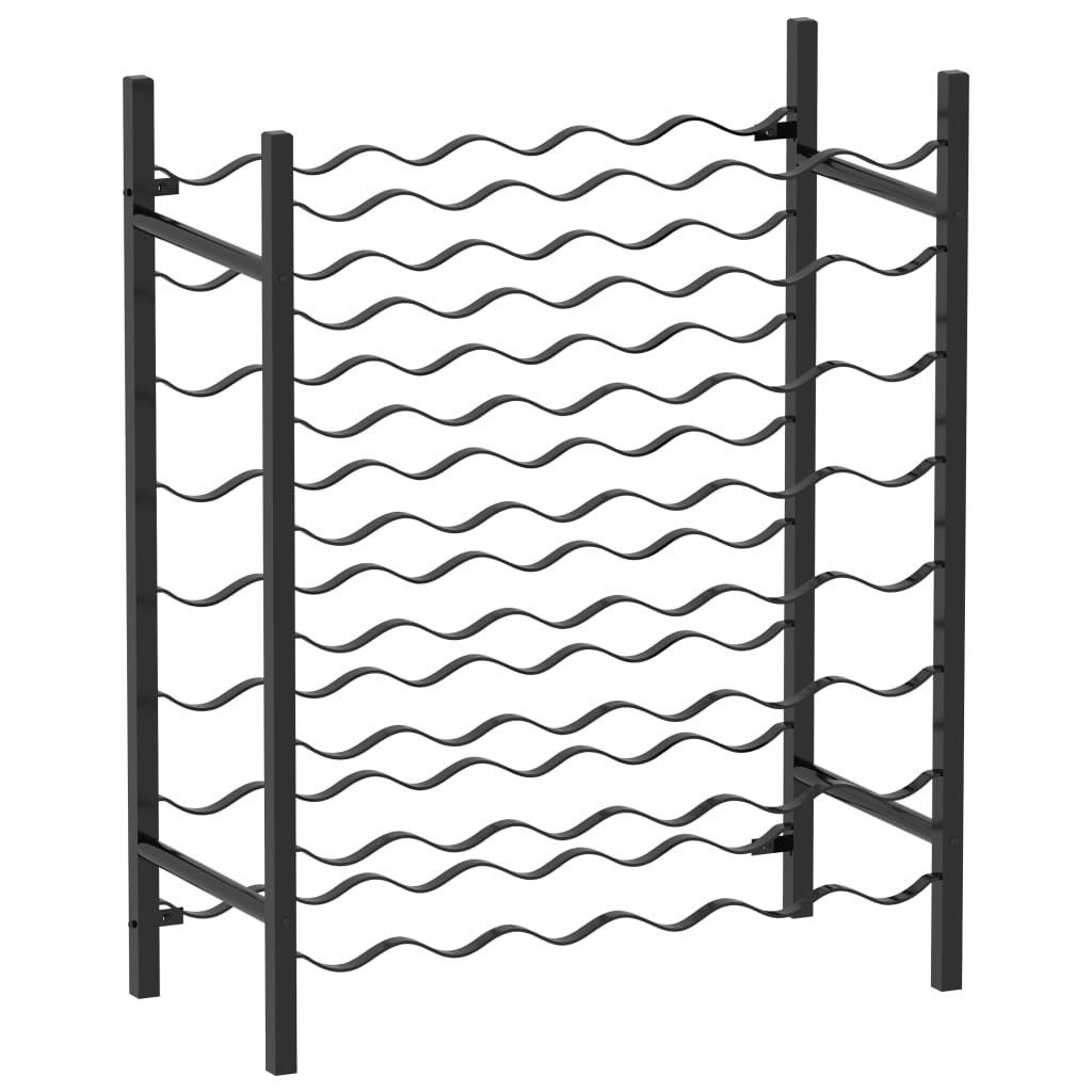 Weinregal Weinregal Flaschenregal Weinschrank für 48 Flaschen Schwarz Metall
