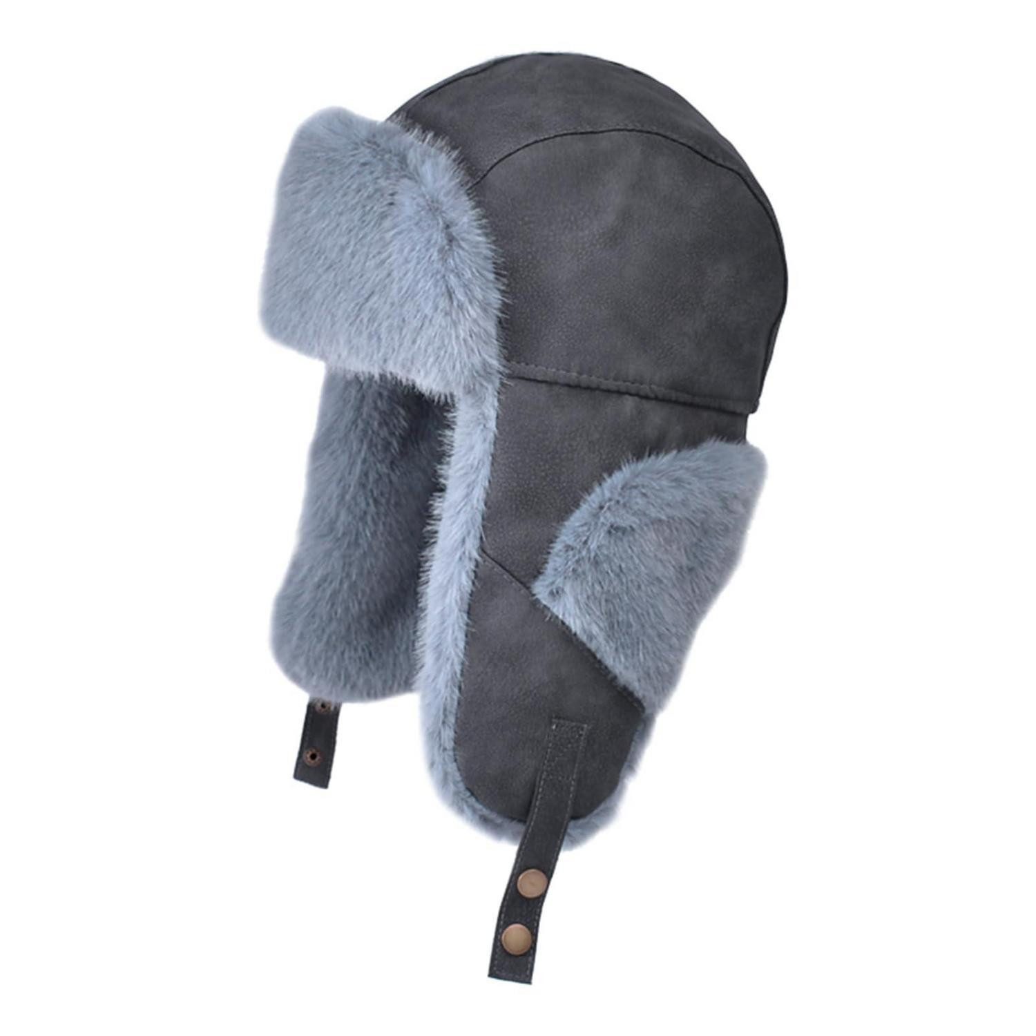 LuxusKollektion Outdoorhut Trapper Mütze Herren Damen Grau (1-St)