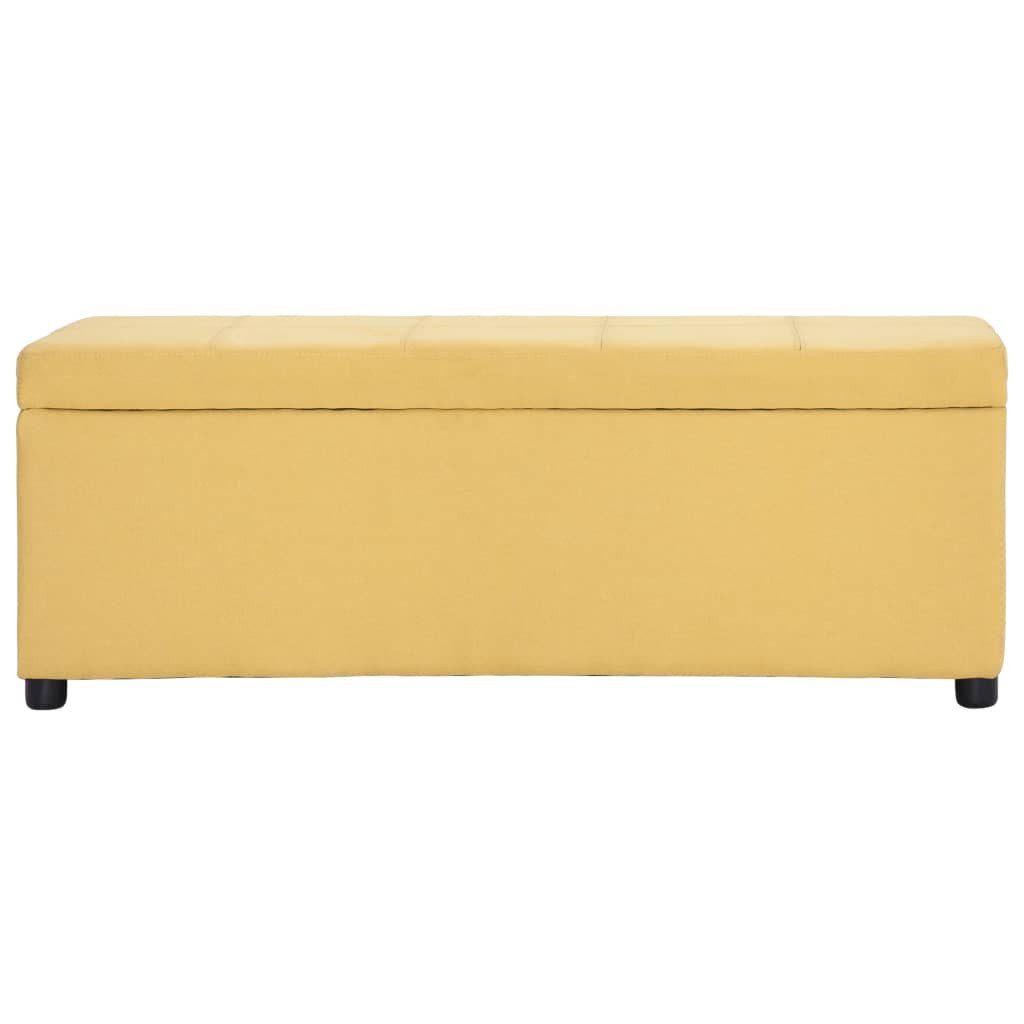 vidaXL Sitzbank Bank mit Staufach 116 cm Gelb Polyester