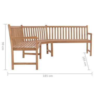 vidaXL Gartenbank Garten-Eckbank 185x185x90 cm Massivholz Teak (1-St)