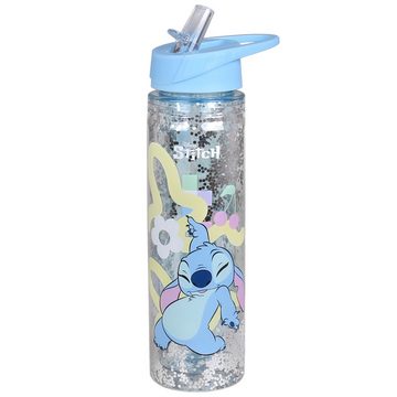 Sarcia.eu Thermoflasche Stitch Disney Plastikflasche/Bidon mit Strohhalm, transparent 550ml