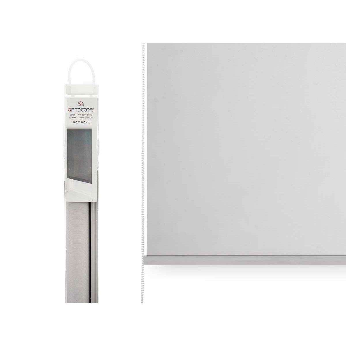 Gardine Rollo 180 x 180 cm Weiß Stoff Kunststoff 6 Stück, Gift Decor