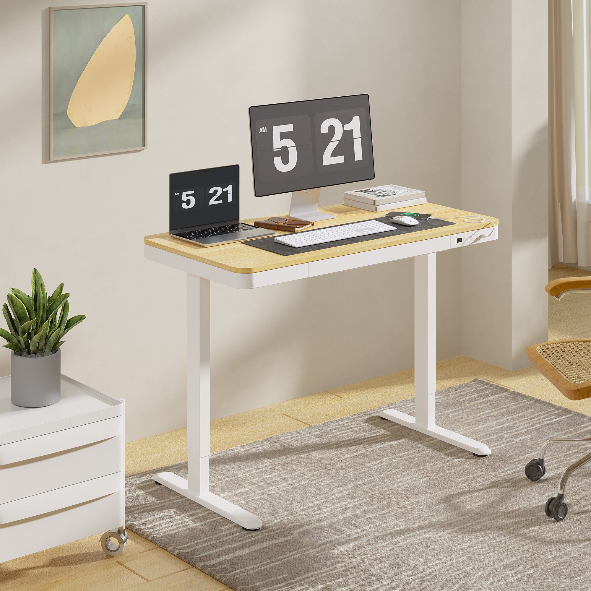 SANODESK Schreibtisch Höhenverstellbarer Schreibtisch mit Schublade günstig online kaufen
