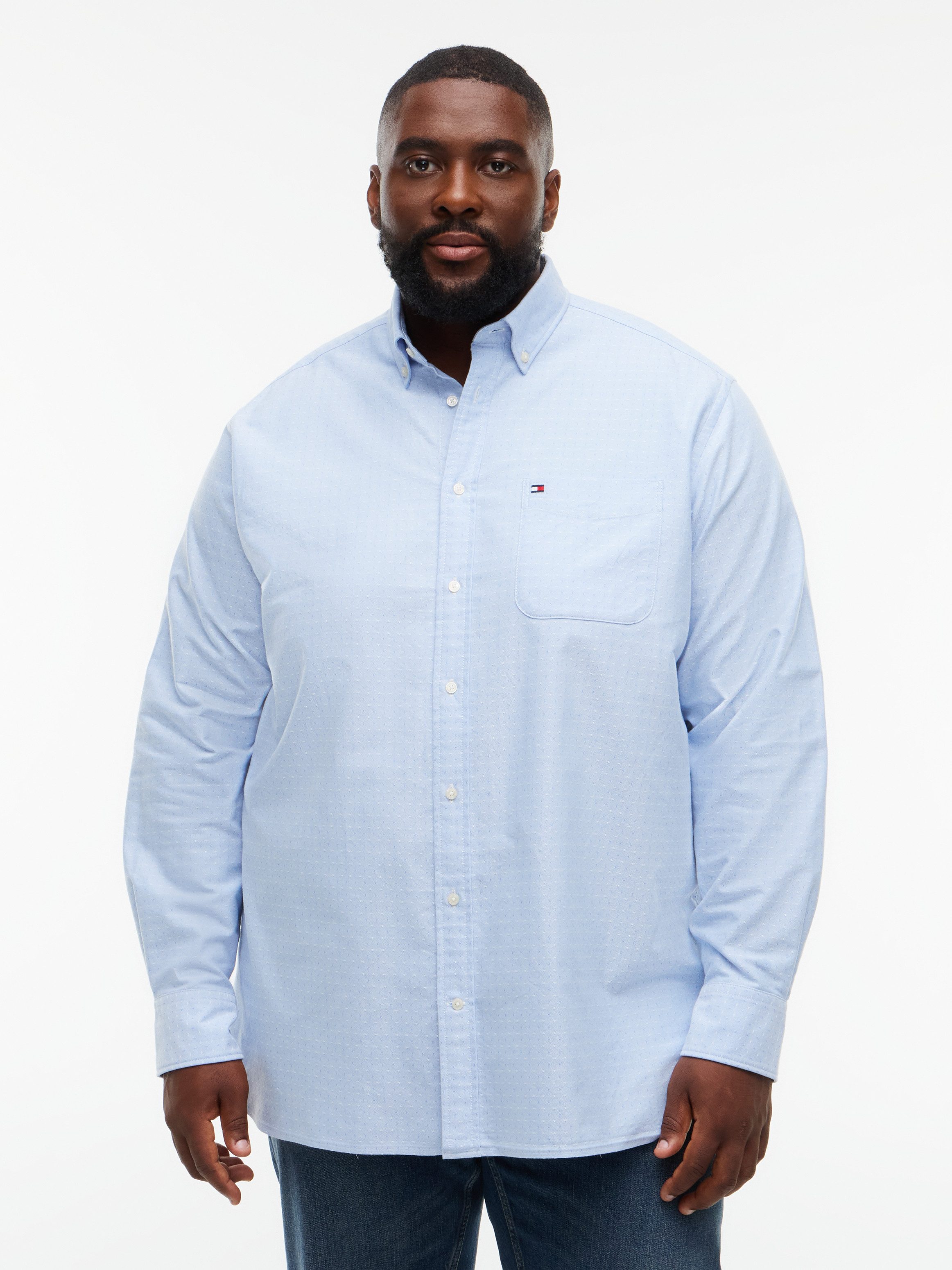 Tommy Hilfiger Big & Tall Langarmhemd BT-OXFORD DOBBY Große Größen