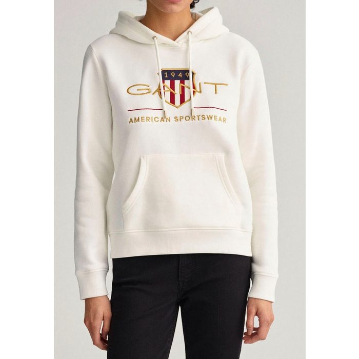 Gant Sweatshirt Archive Shield Sweat Hoodie mit schöner Logo-Stickerei vorne