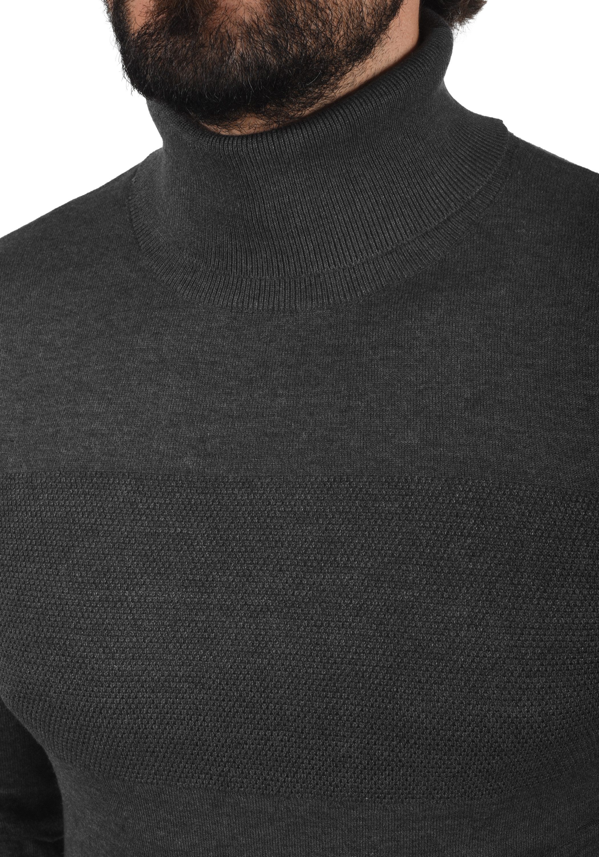 Indicode Rollkragenpullover IDErnetto Rollkragenpulli mit abgesetztem Strickmuster