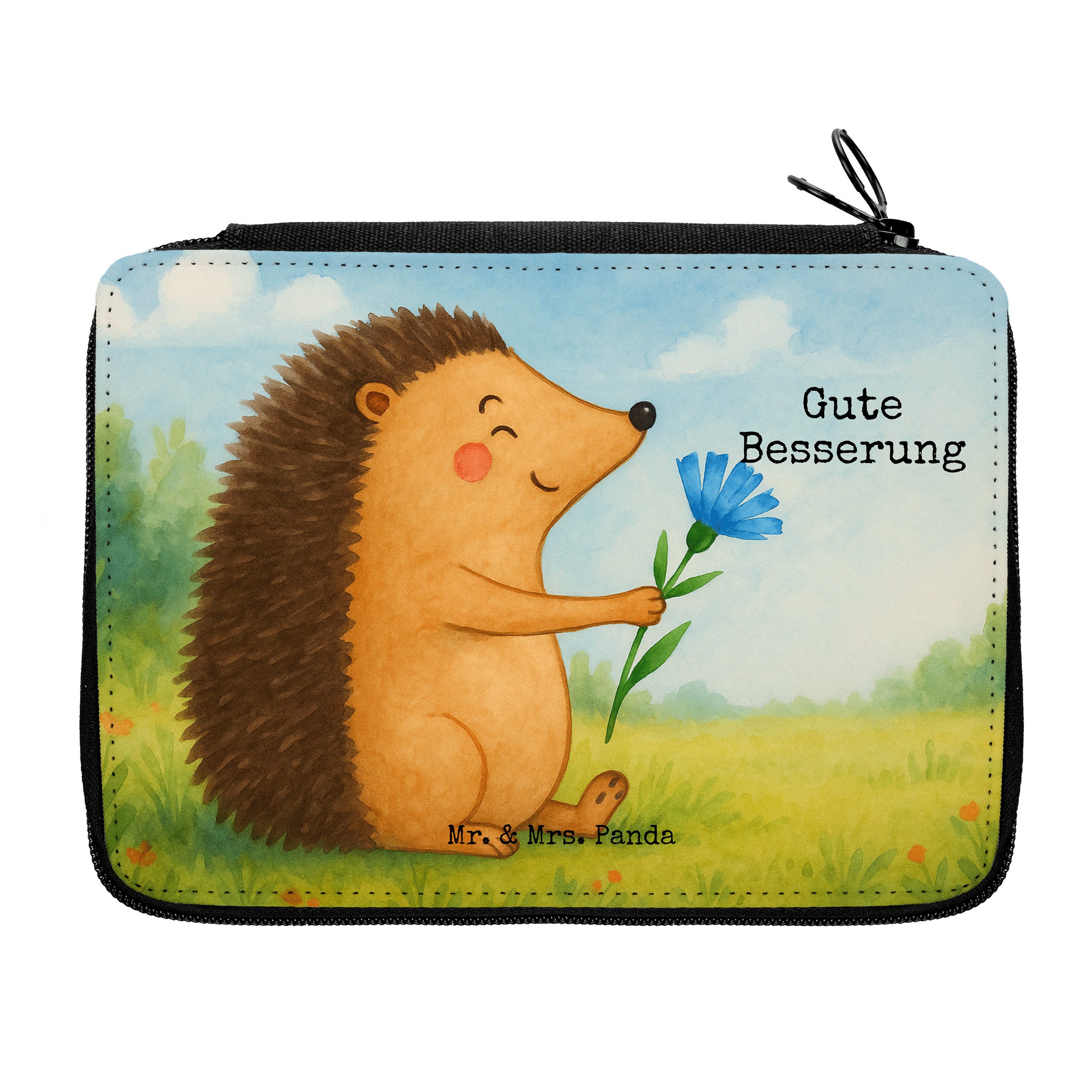 Federmäppchen Igel Blumen Design, Schlampermäppchen, Weiß, Lustige Sprüche, Krankhe