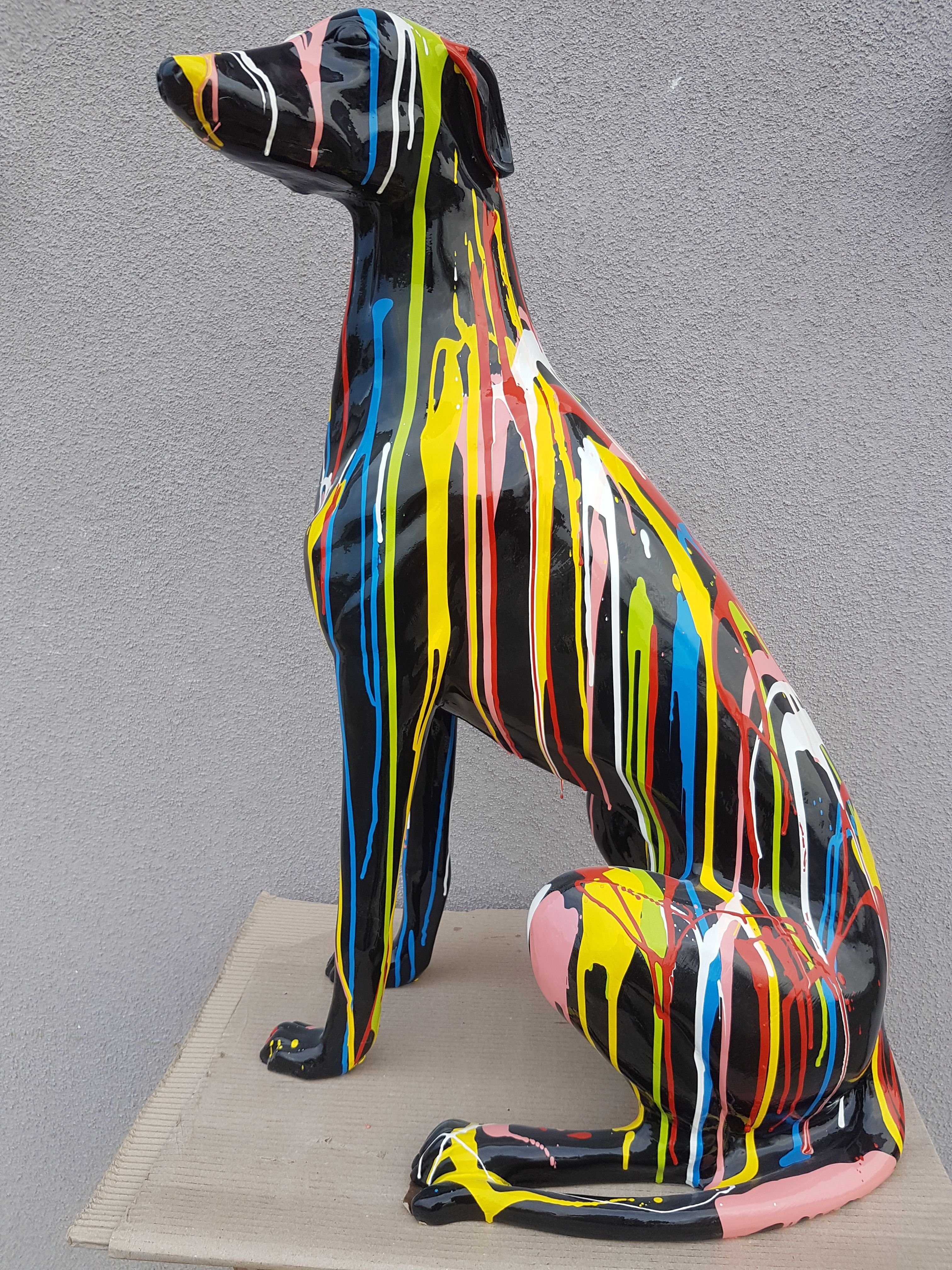 JVmoebel Gartenfigur, Abstrakte Figur Handarbeit Dekoration Wohn Deko Skulpturen Statuen Figuren Hund