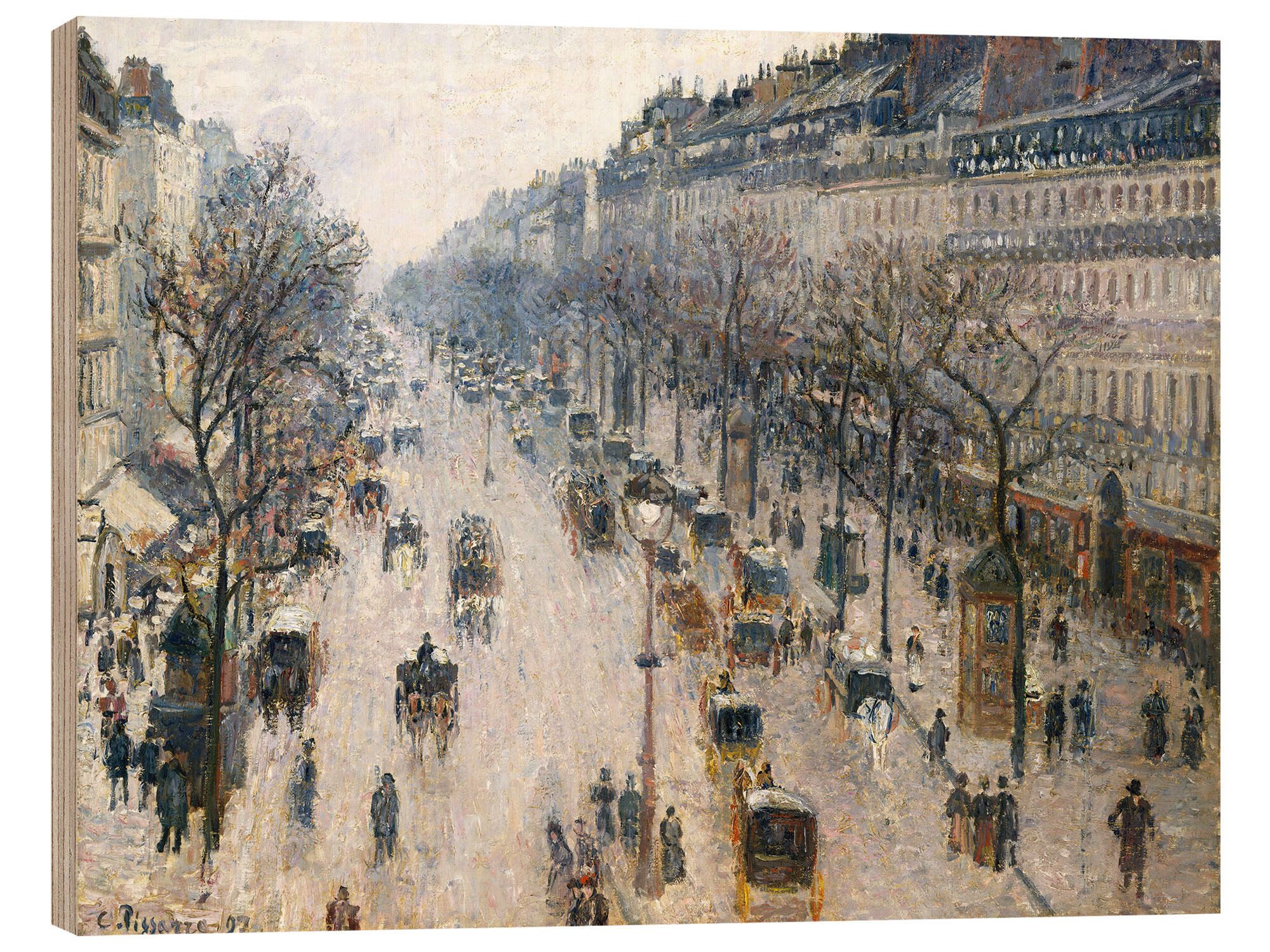 Posterlounge Wandbild Boulevard Montmartre an einem Wintermorgen, 1897, Camille Pissarro, erhältlich als Poster, Leinwandbild, Wandsticker oder Acrylglasbild