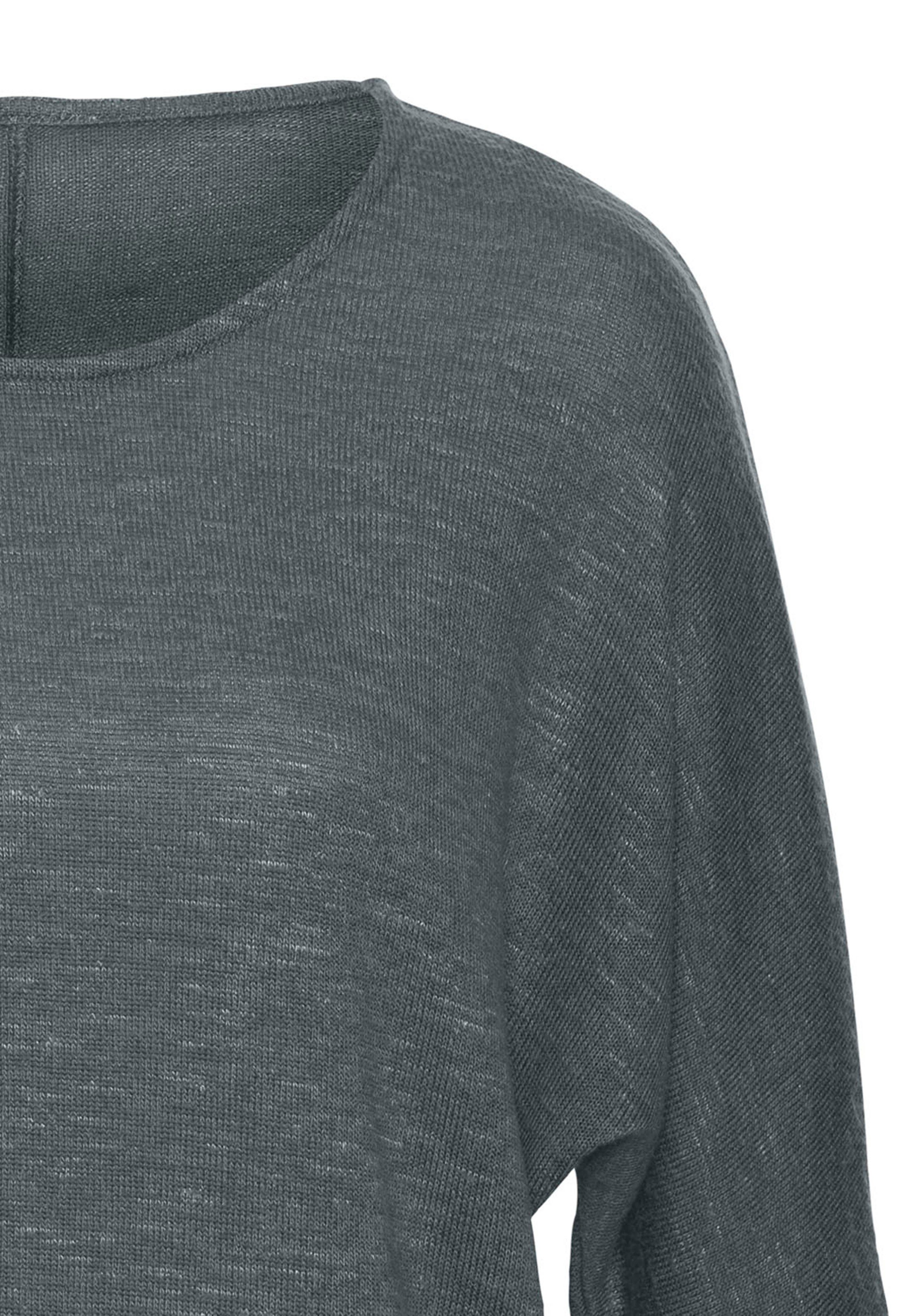 Vivance Langarmshirt mit breitem Bund aus strukturiertem Feinstrick mit Viskose