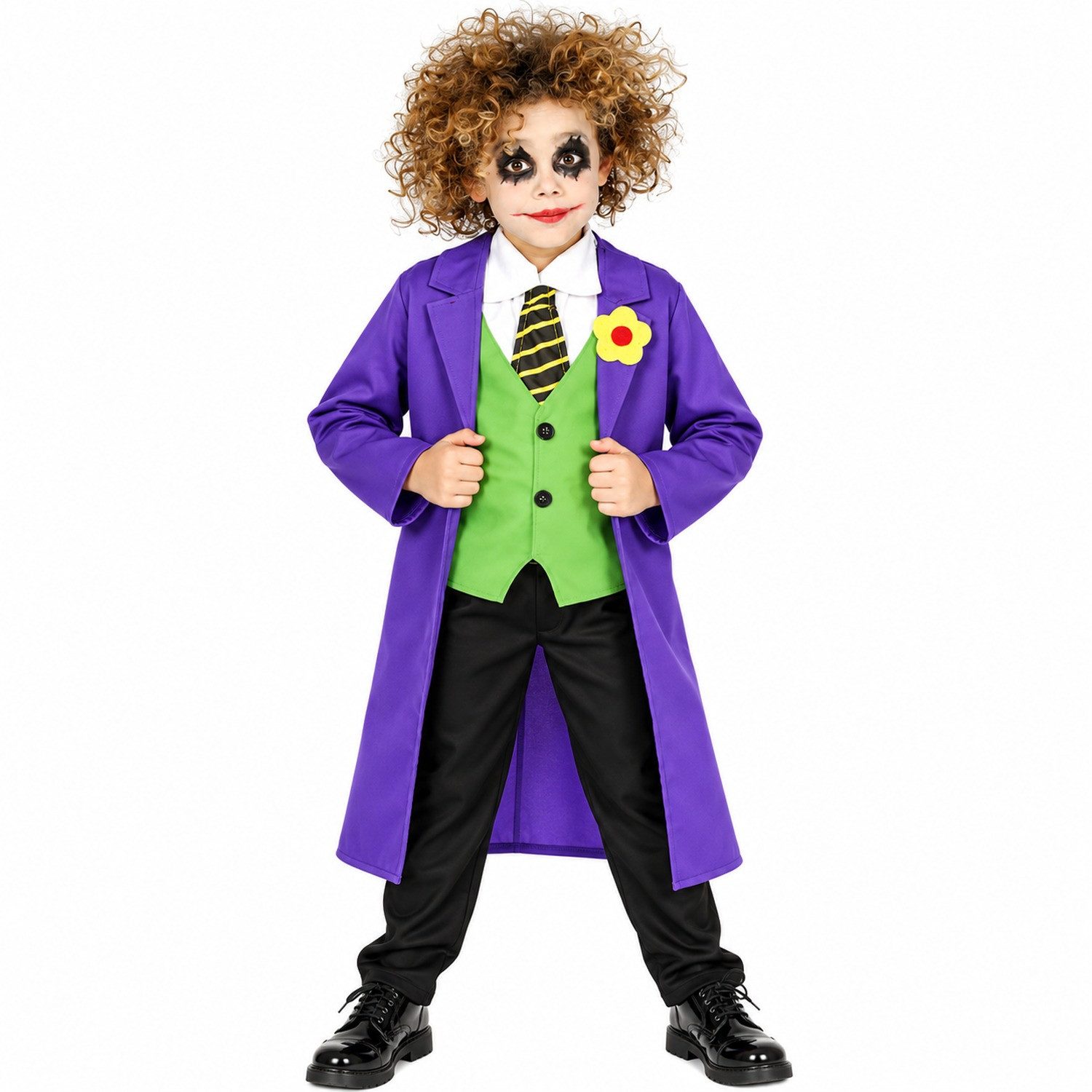 Fiestas Guirca Clown-Kostüm Clown 'Verrückter Narr' Kostüm für Kinder, 4-tlg.