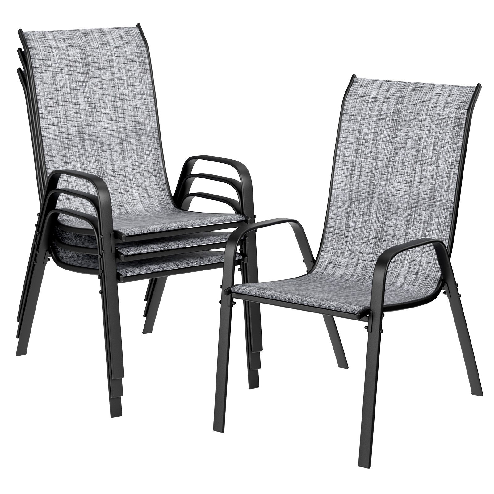 TLGREEN Stapelstuhl Gartenstühle Stapelstuhl,Camping Stapelbar Hochlehner, günstig online kaufen