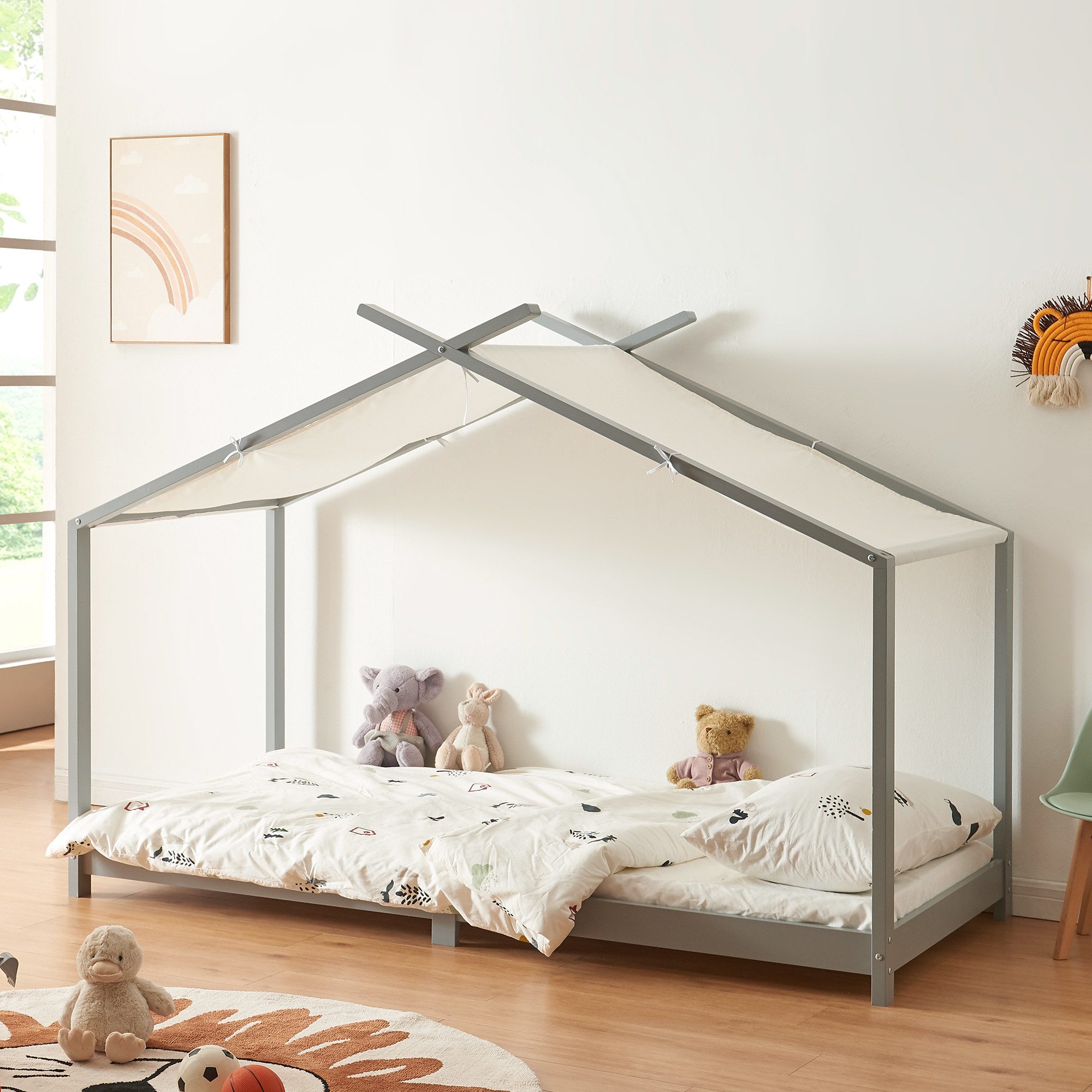 en.casa Kinderbett, »Brome« Hausbett 90 x günstig online kaufen