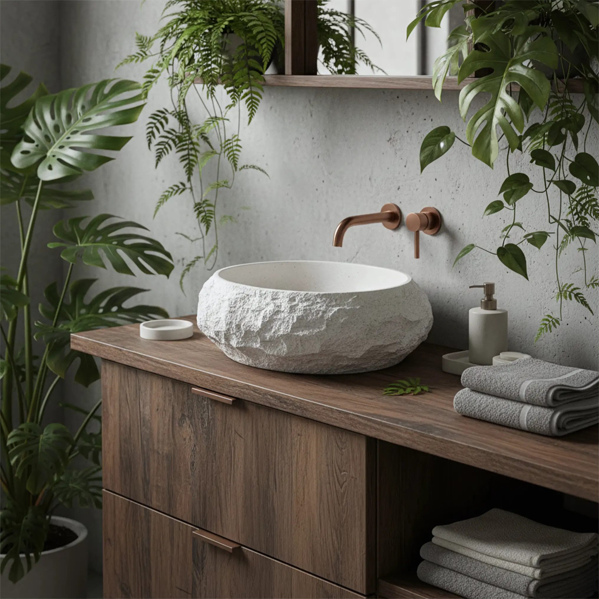 wohnwerk.idee Aufsatzwaschbecken aus Kompositstein, Designer Badwaschbecken 8 Farben – Bild 2 von 5