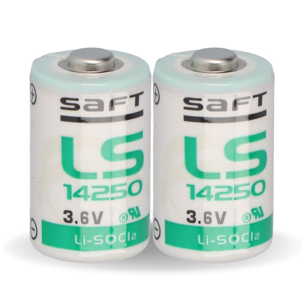 Saft 2x Saft Lithium 3,6V Batterie LS 14250 - 1/2 AA - LS14250 Li-SOCl2 Batterie