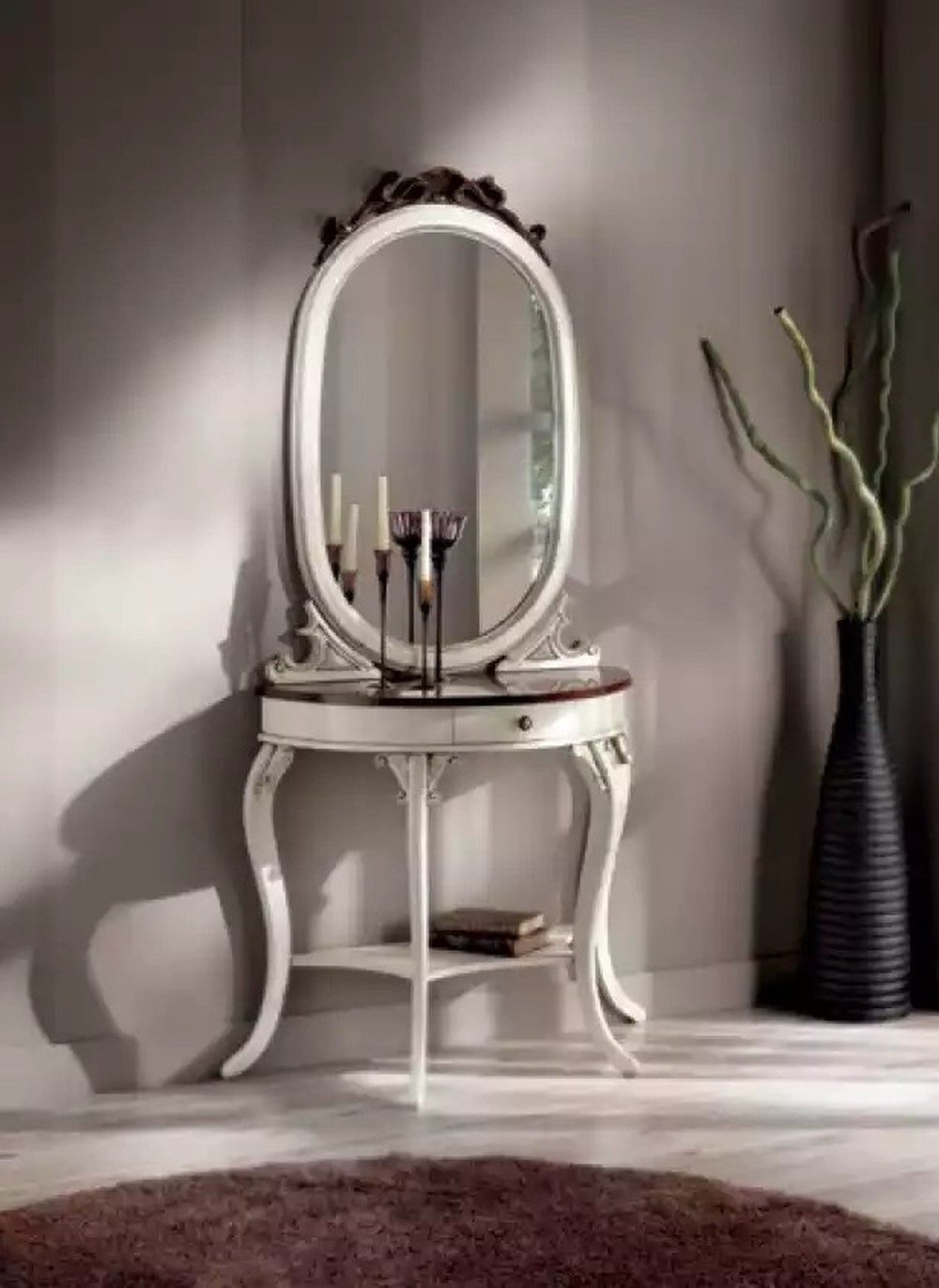 JVmoebel Schminktisch Klassische Spiegelkonsole im 2-teiligen Set für das Schlafzimmer (2-St., 1x Konsole + 1x Spiegel), Made in Europa