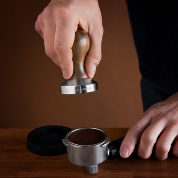 Navaris Tamper Espresso Tamper für Kaffee 51mm - Stempel aus Edelstahl mit Holzgriff